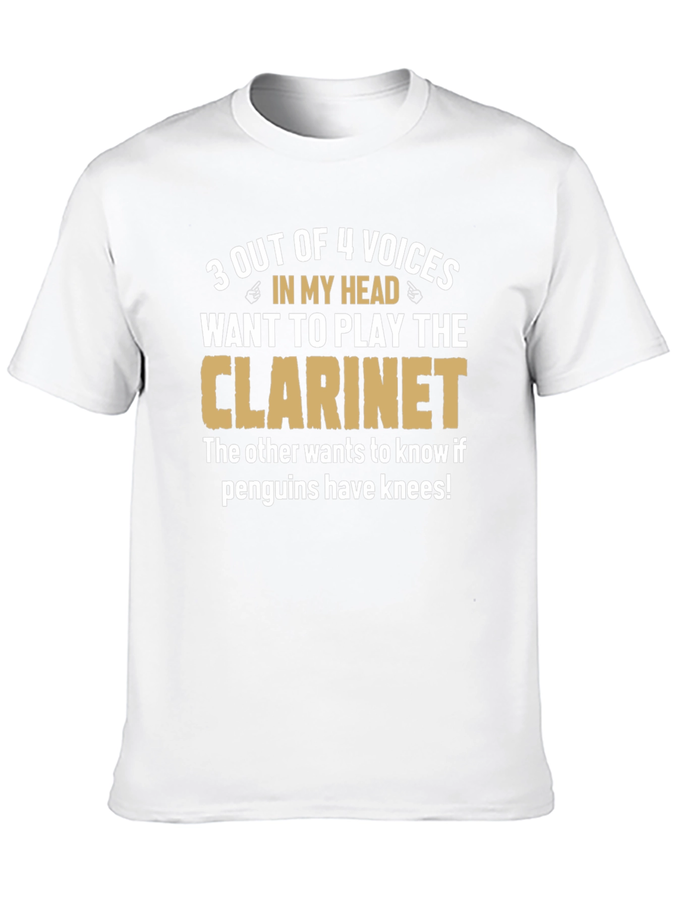 Clarinet Player Funny T-Shirt - Penguin Knee Question