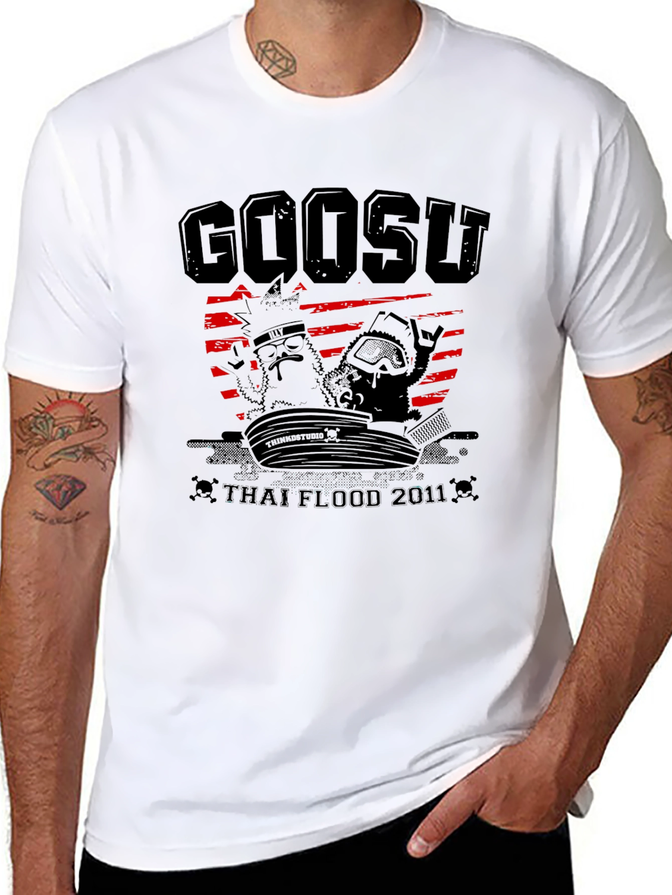 Goosu Thai Flood 2011 Black T-Shirt