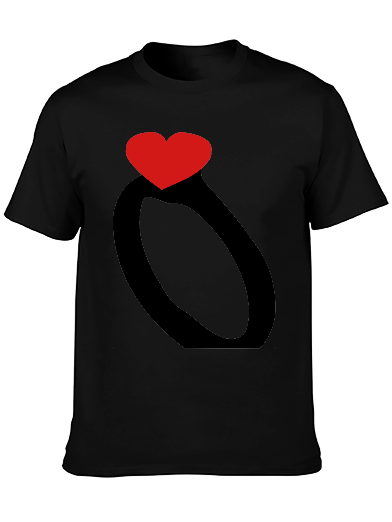 Heart Ring Graphic Black T-Shirt