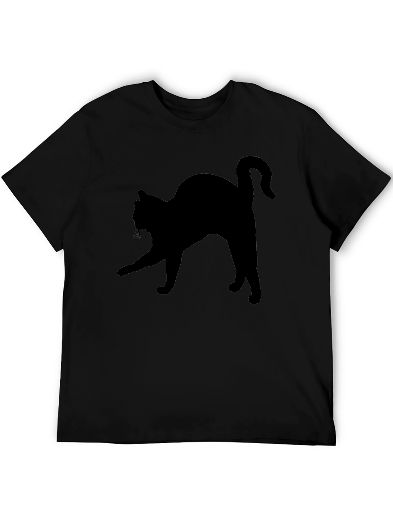 Black Cat Silhouette Tee - Mens Casual T-Shirt