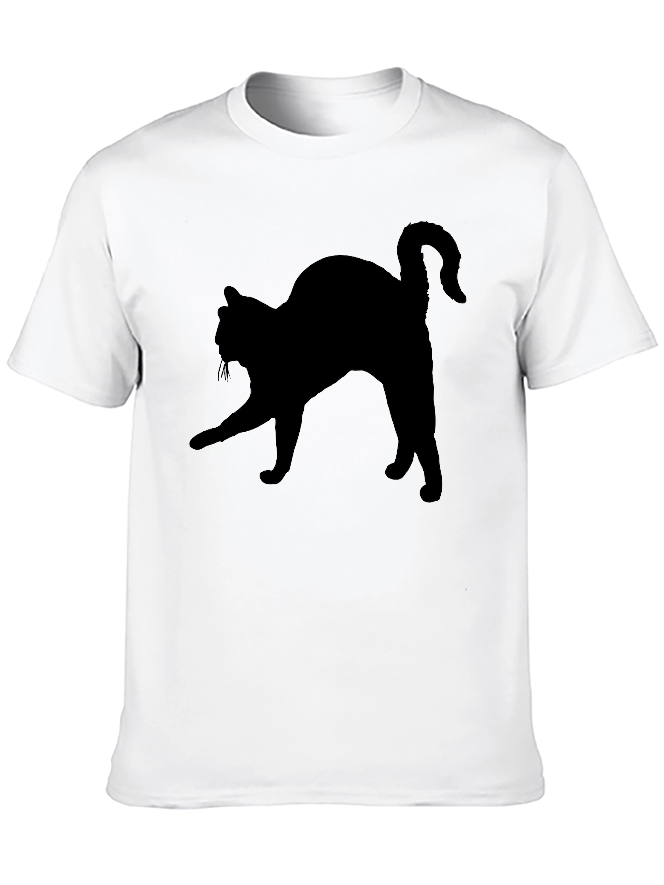 Black Cat Silhouette Tee - Mens Casual T-Shirt