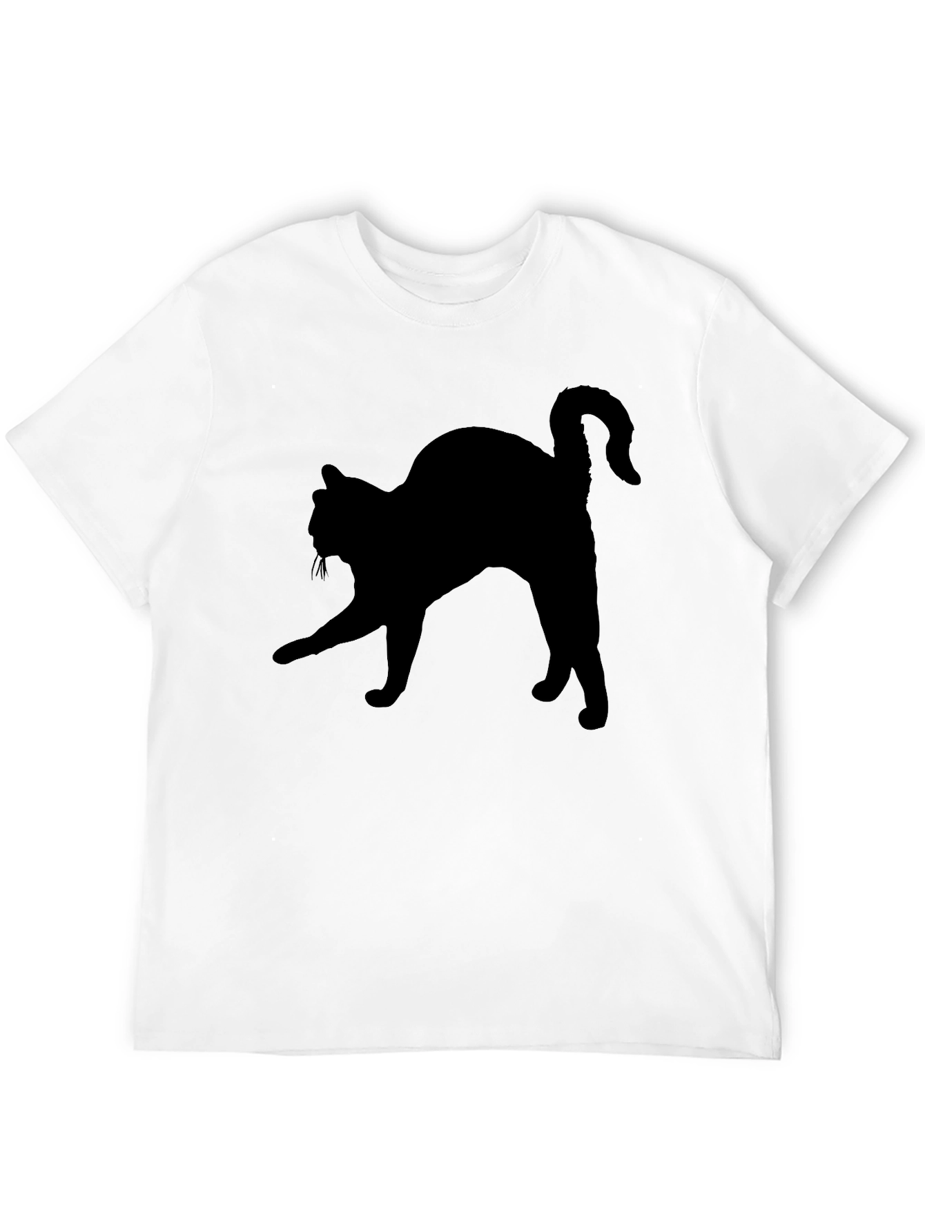 Black Cat Silhouette Tee - Mens Casual T-Shirt