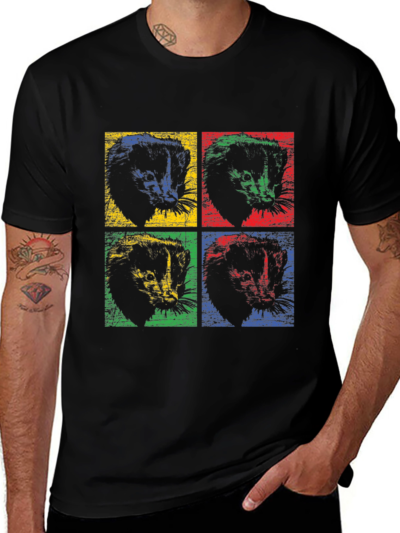 Retro Ferret Pop Art T-Shirt