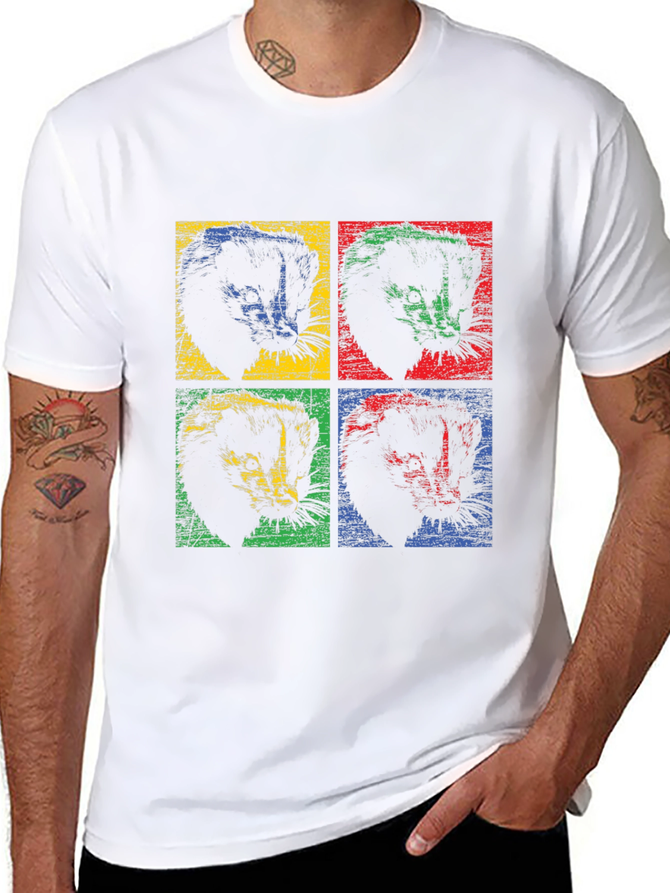 Retro Ferret Pop Art T-Shirt