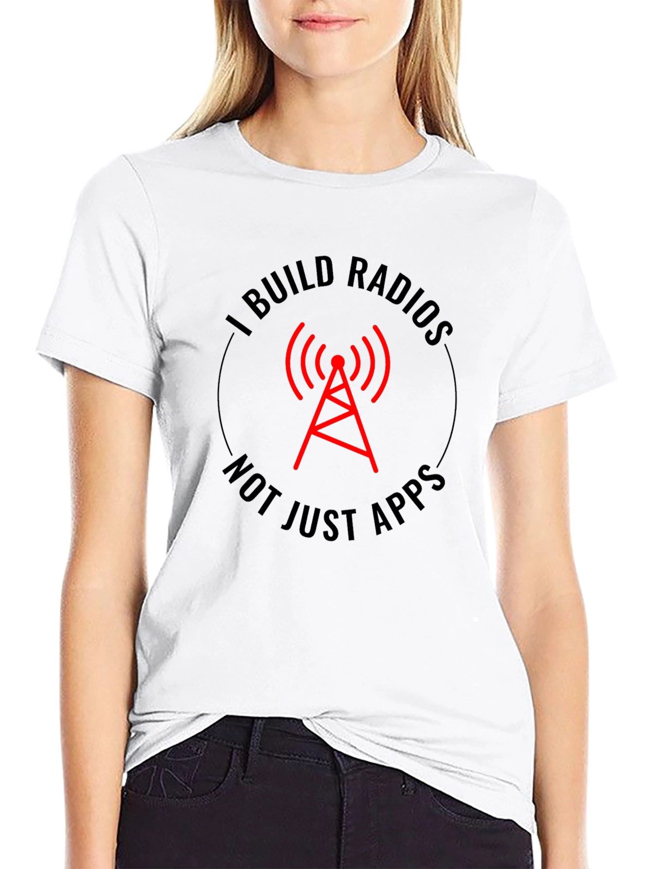 I Build Radios T-Shirt - Radio Tower Design