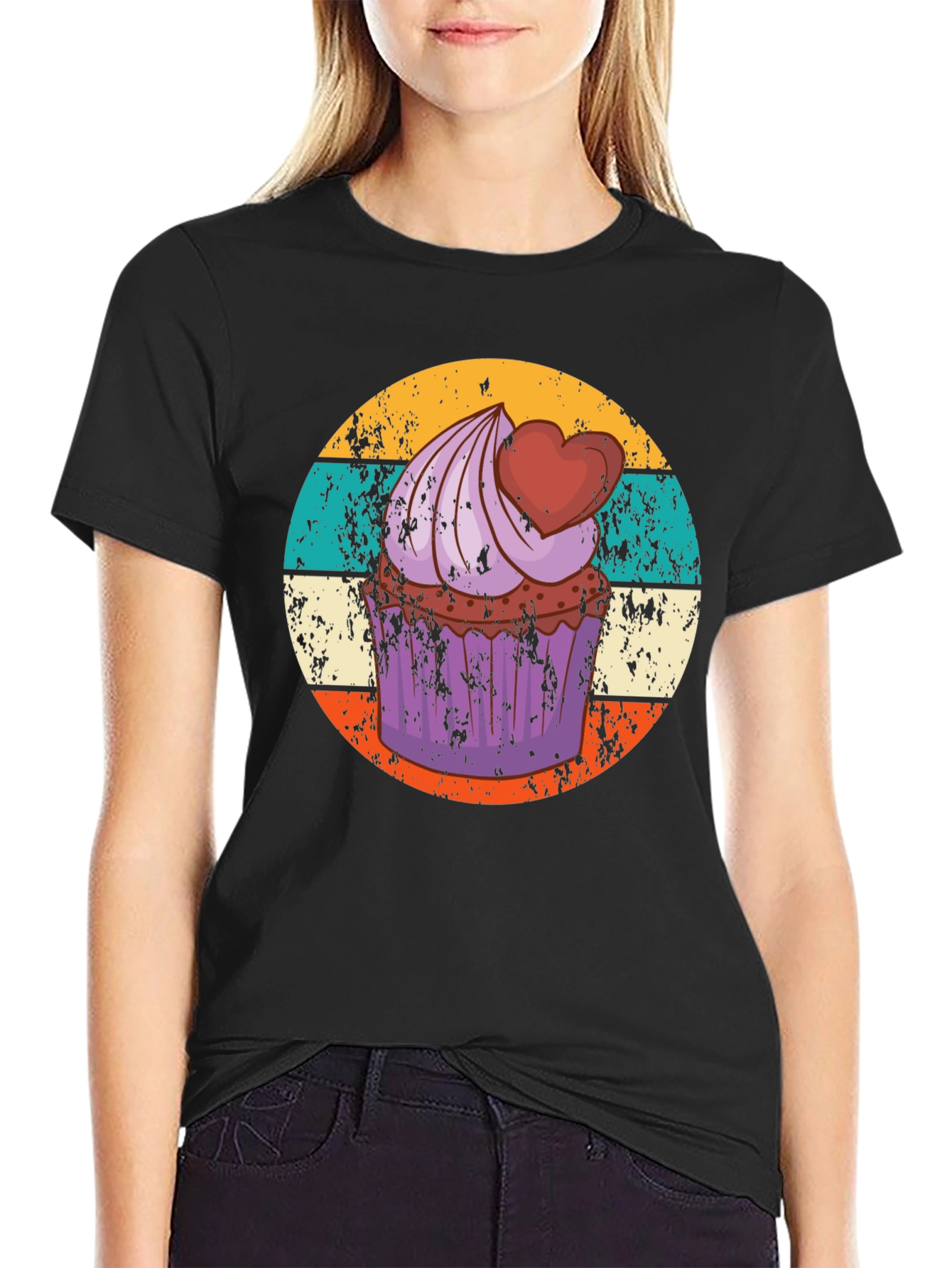 Cupcake Retro Graphic Tee - Sweet Treat Shirt