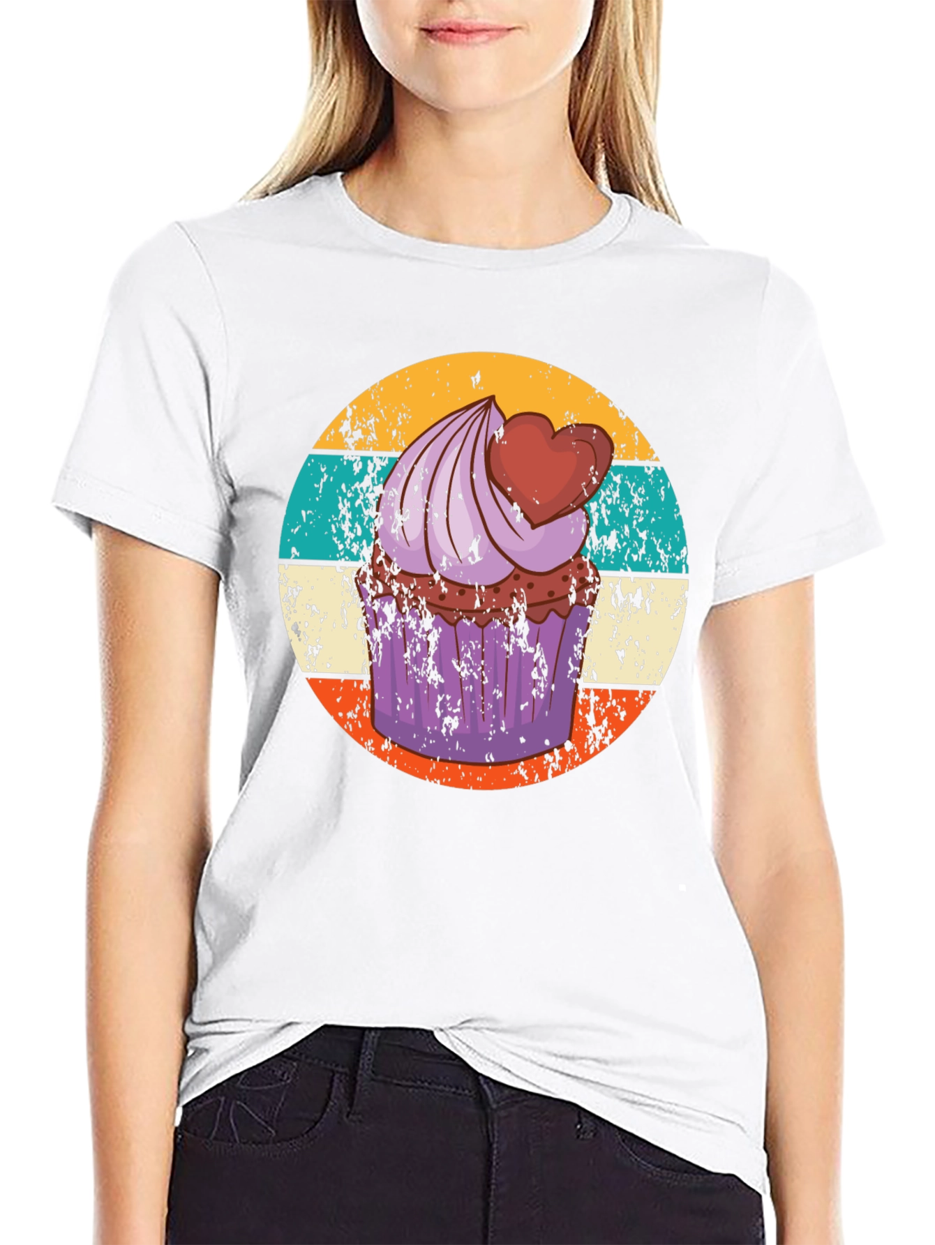 Cupcake Retro Graphic Tee - Sweet Treat Shirt