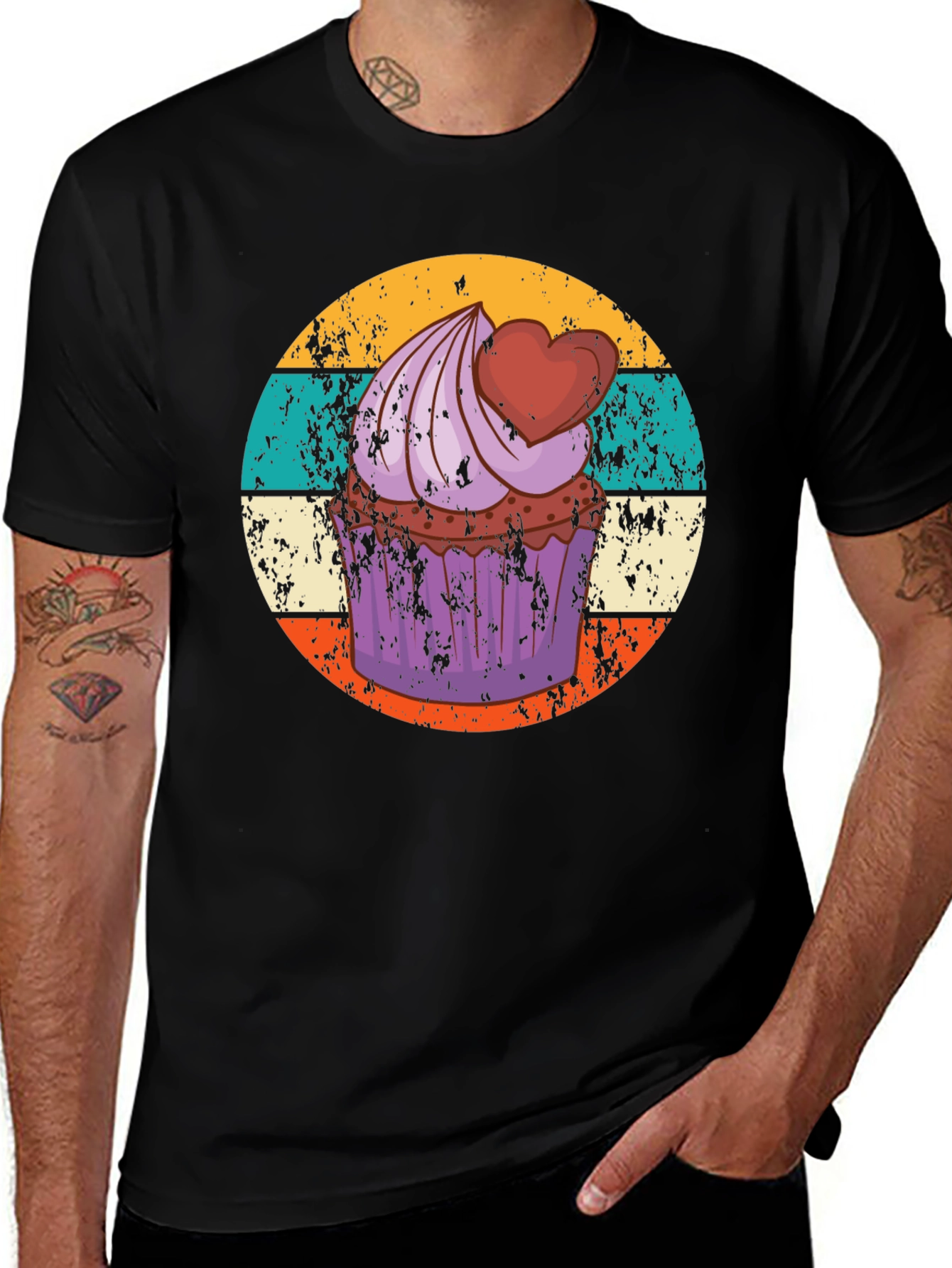 Cupcake Retro Graphic Tee - Sweet Treat Shirt