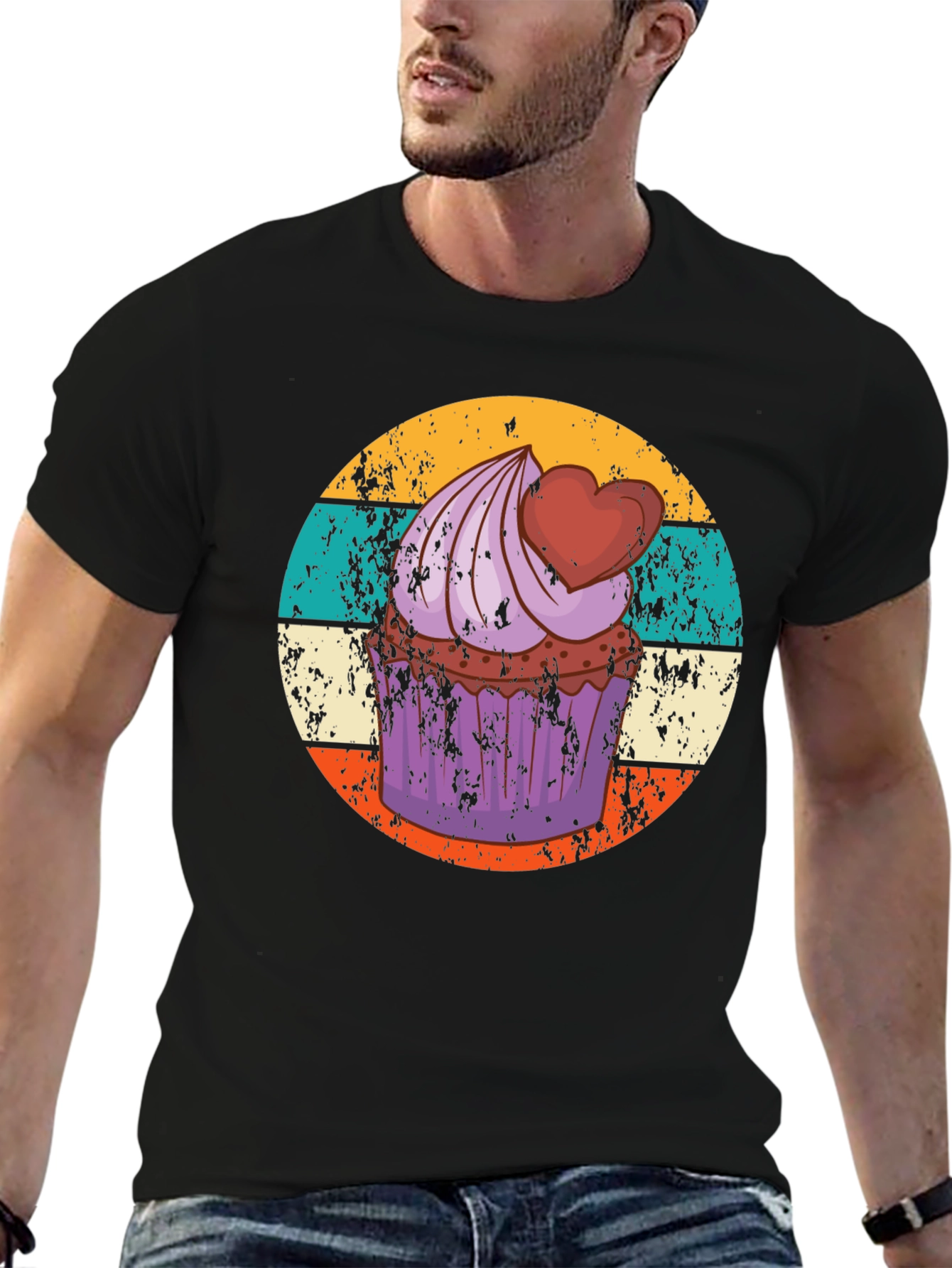 Cupcake Retro Graphic Tee - Sweet Treat Shirt