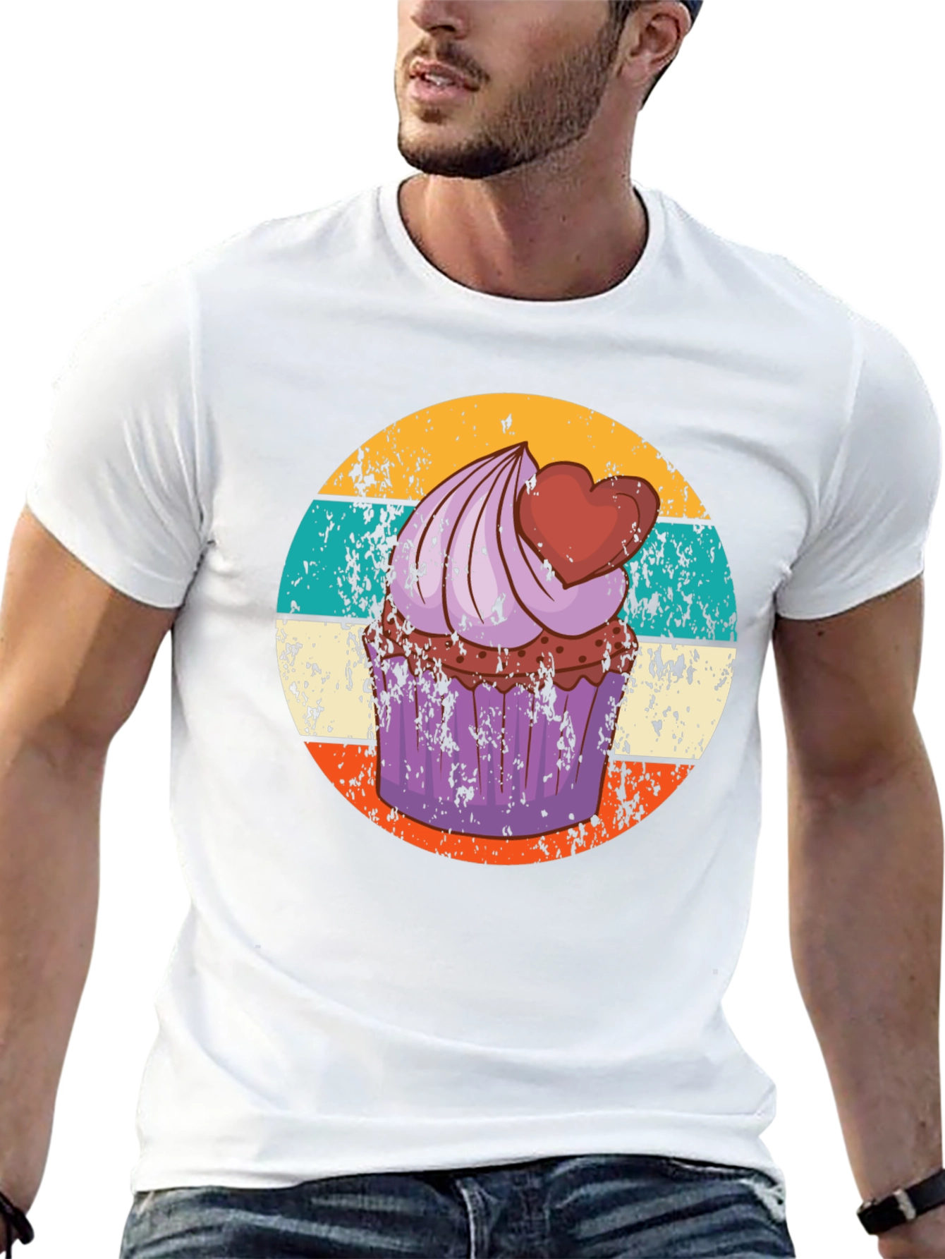 Cupcake Retro Graphic Tee - Sweet Treat Shirt