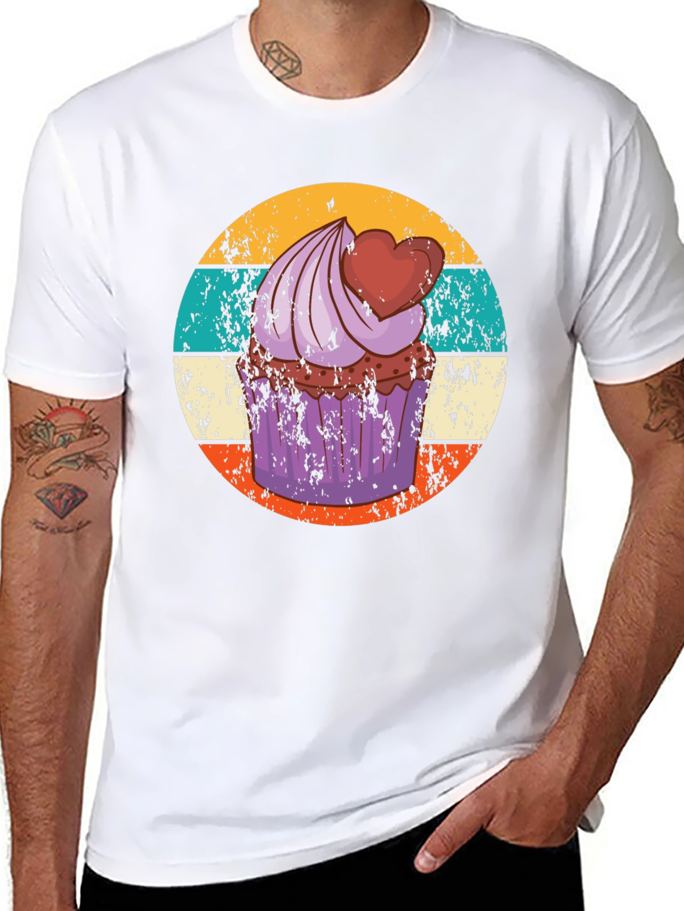 Cupcake Retro Graphic Tee - Sweet Treat Shirt