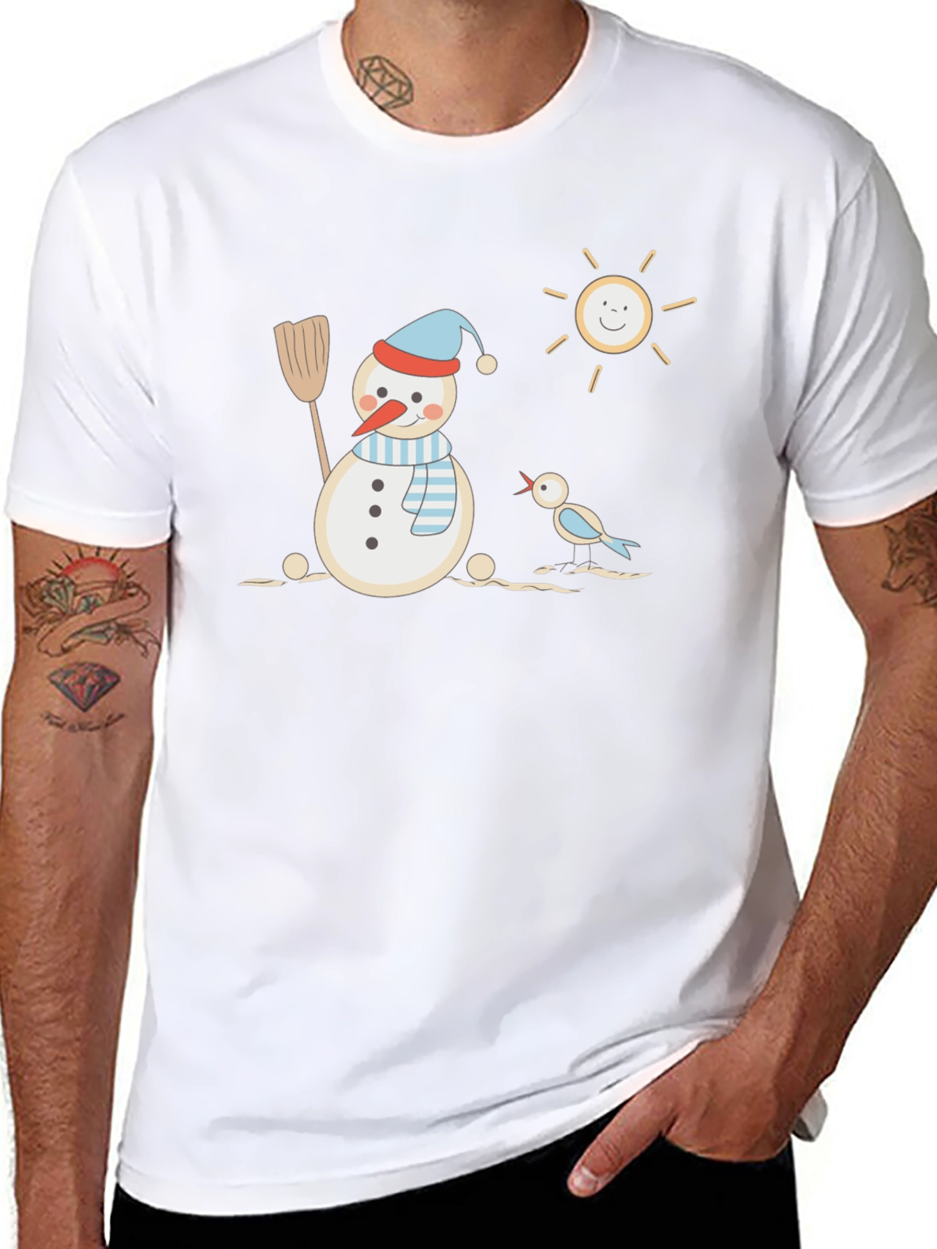 Snowman Graphic Tee - Winter Fun T-Shirt