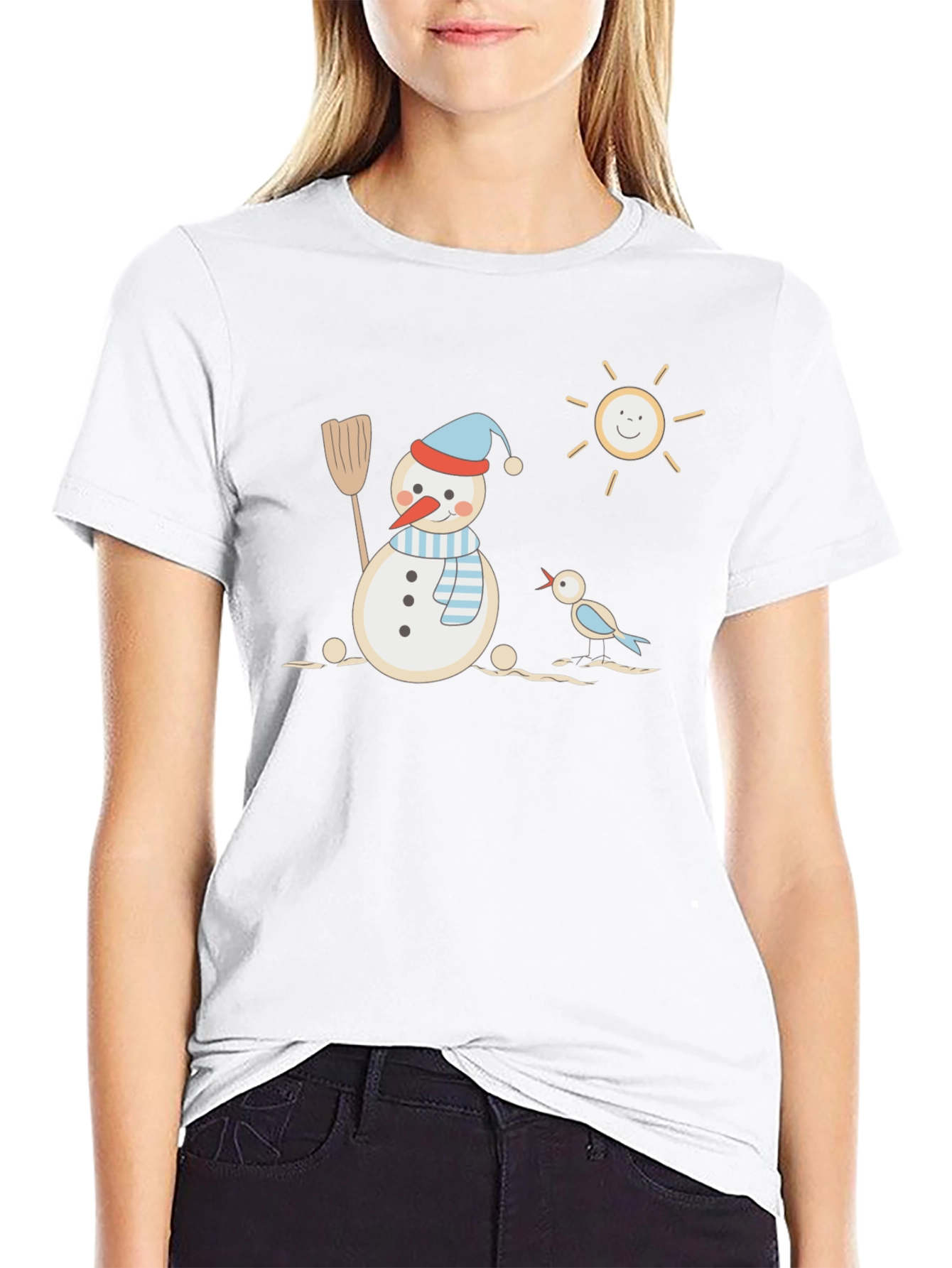 Snowman Graphic Tee - Winter Fun T-Shirt