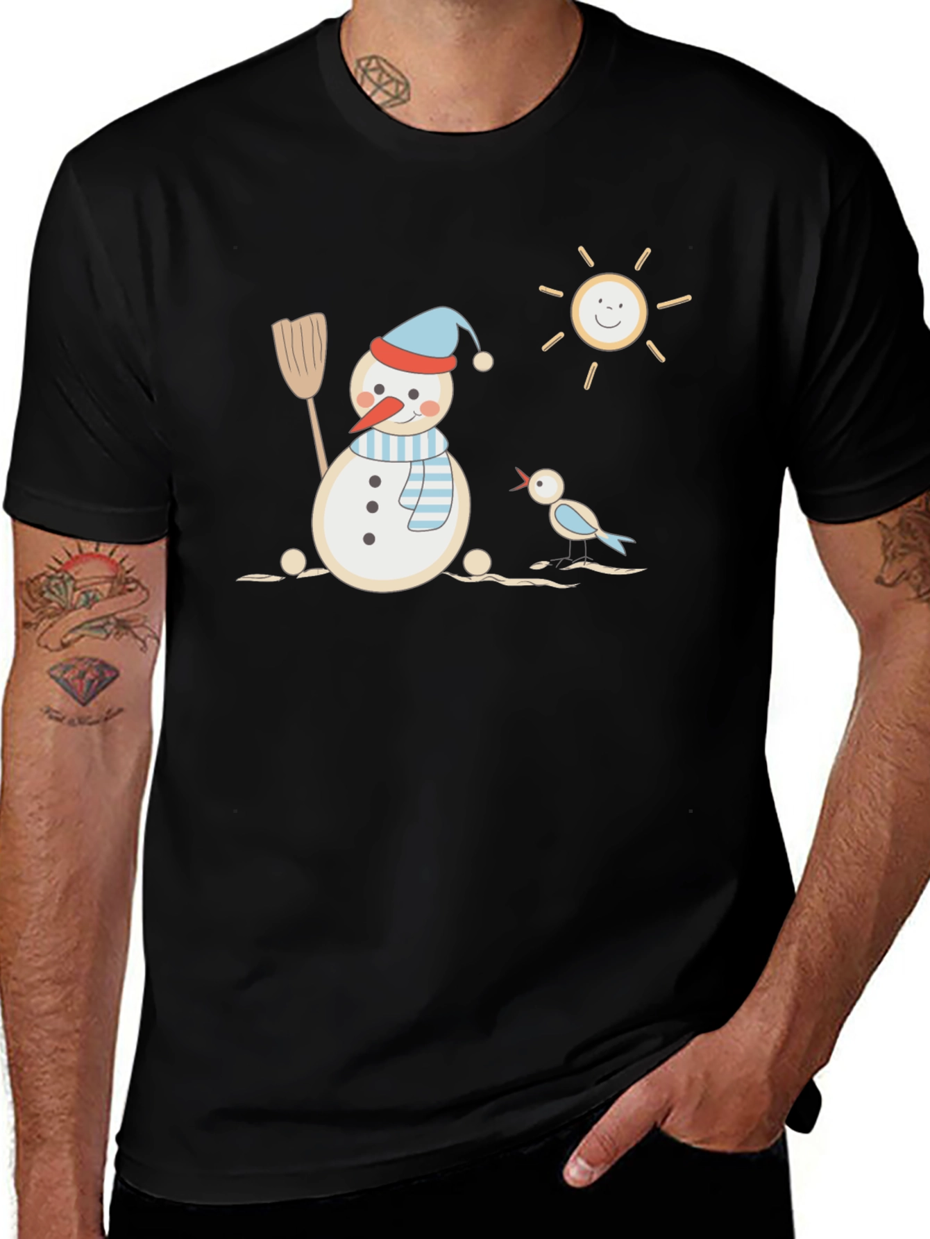 Snowman Graphic Tee - Winter Fun T-Shirt