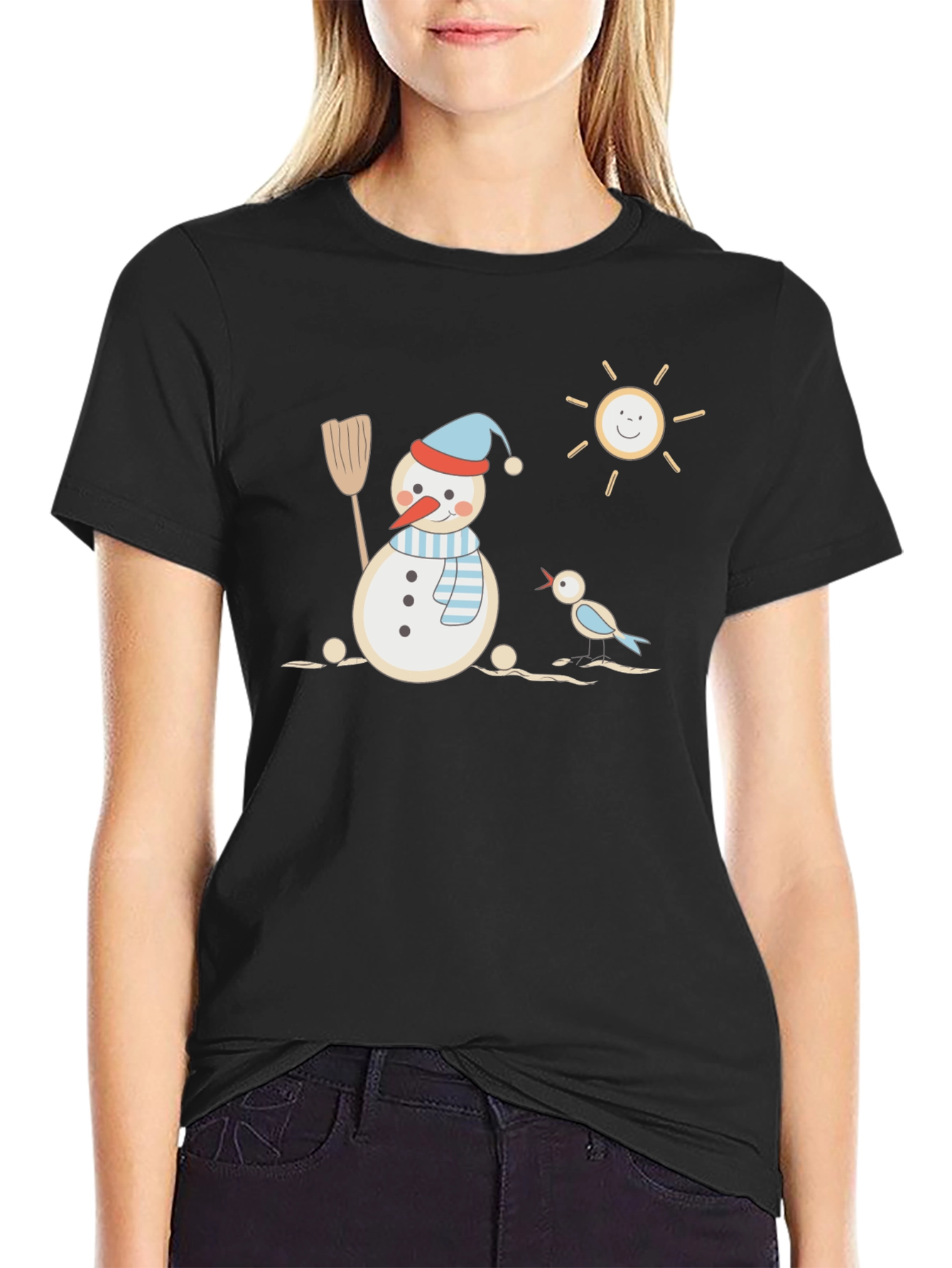 Snowman Graphic Tee - Winter Fun T-Shirt