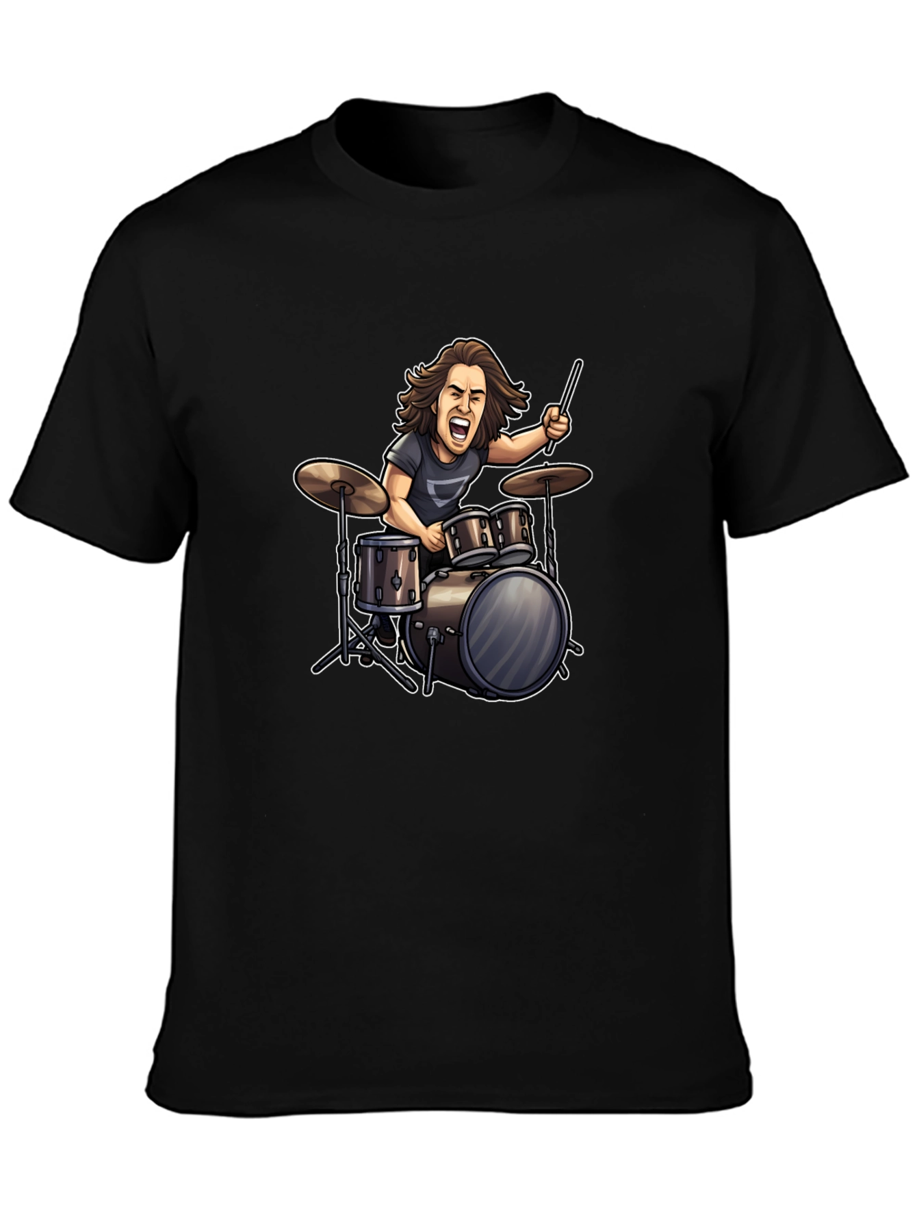 Drummer Graphic Black T-Shirt