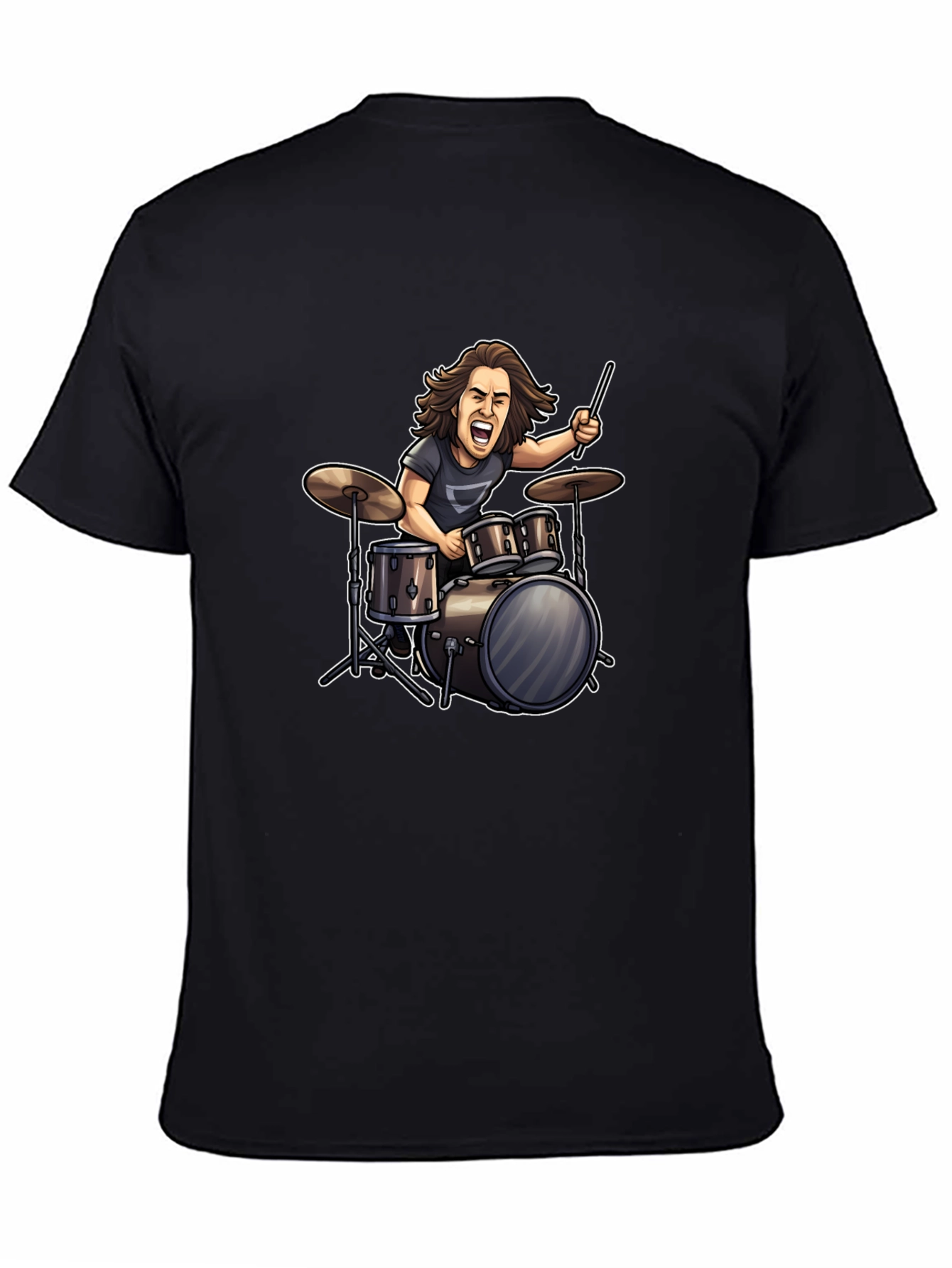 Drummer Graphic Black T-Shirt