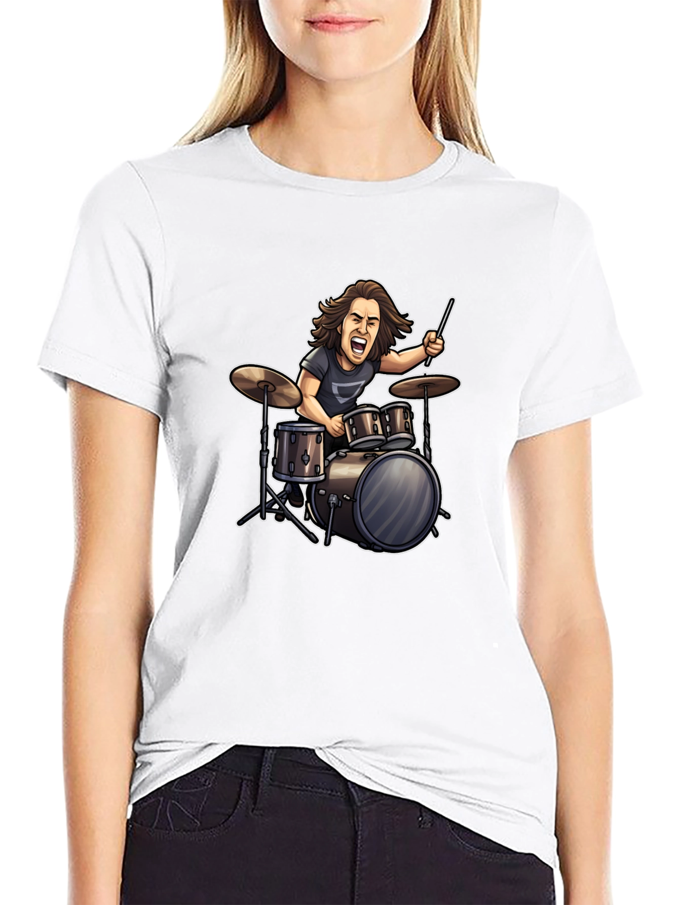 Drummer Graphic Black T-Shirt