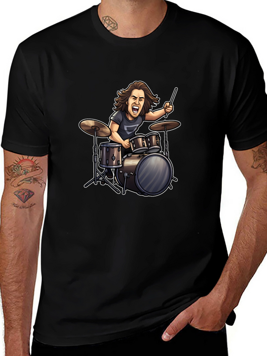 Drummer Graphic Black T-Shirt