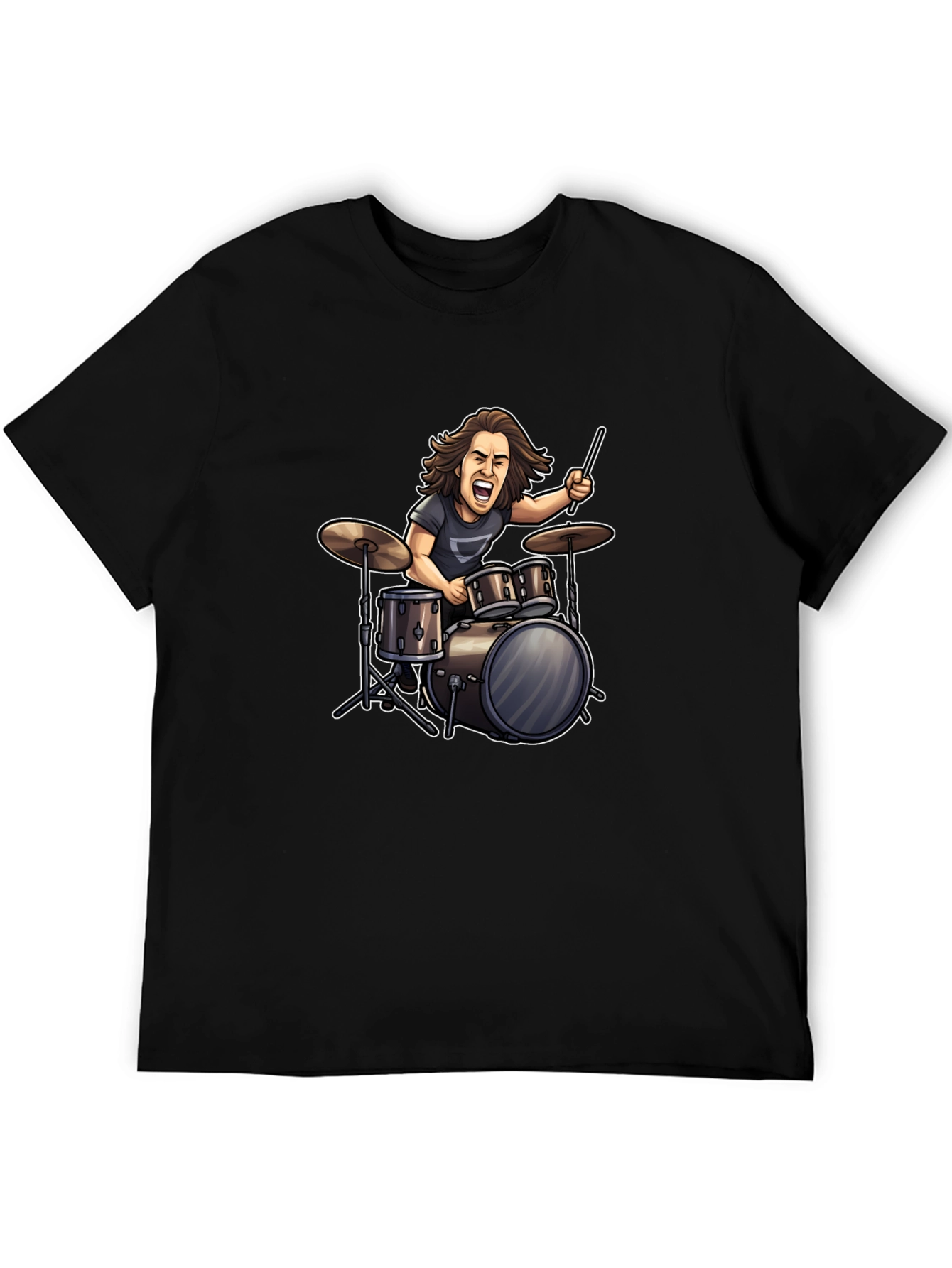 Drummer Graphic Black T-Shirt