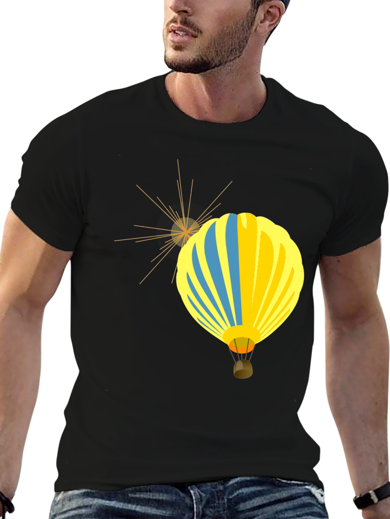 Balloon Graphic Black Tee | Stylish Casual Wear