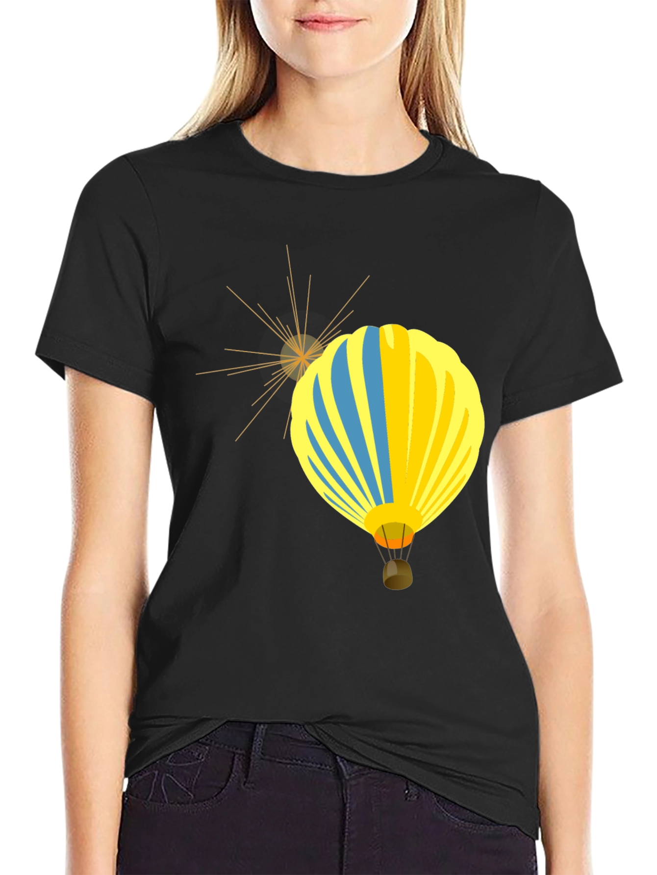 Balloon Graphic Black Tee | Stylish Casual Wear