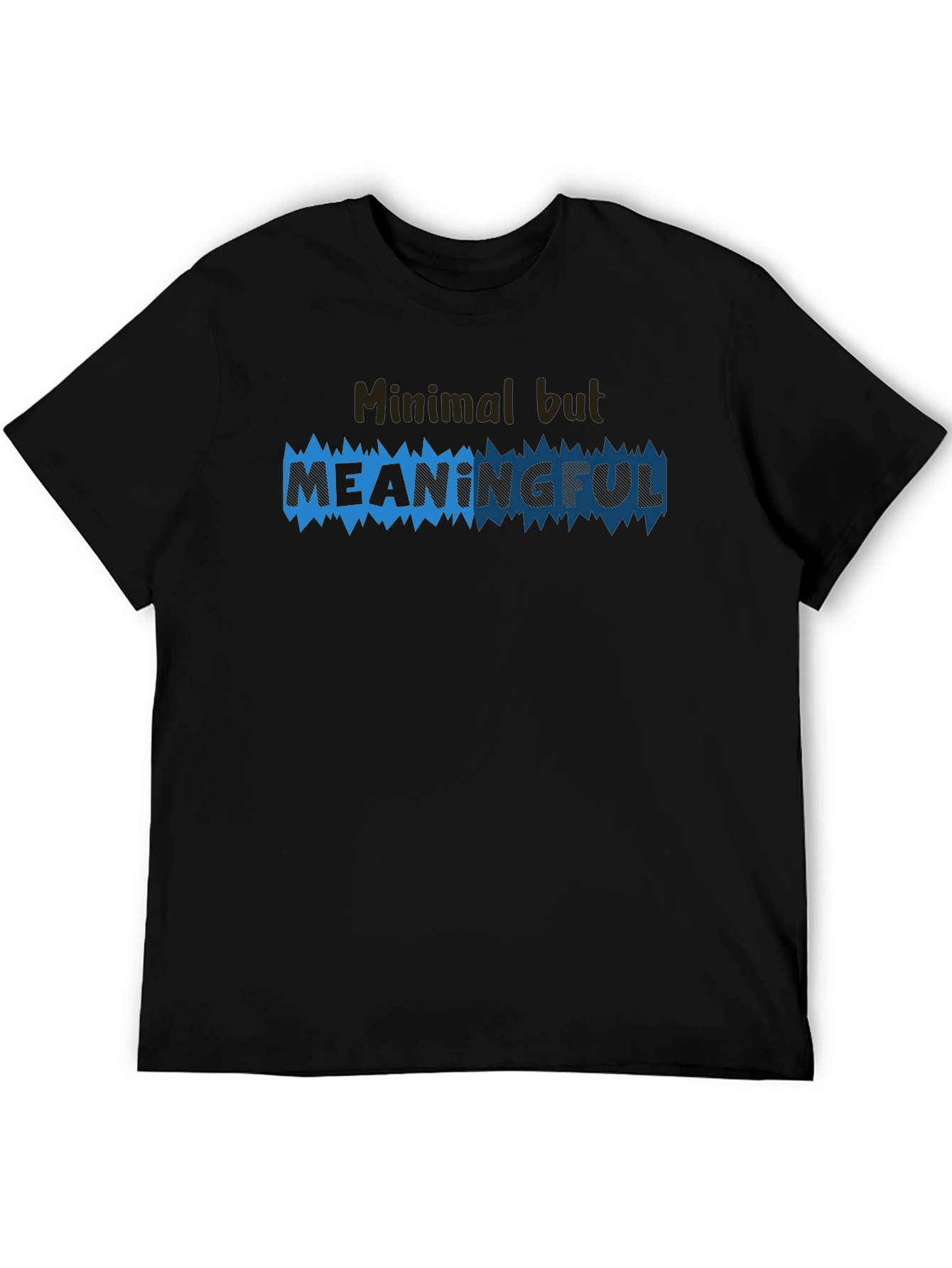 Minimal But Meaningful Graphic Tee - Black Cotton Blend