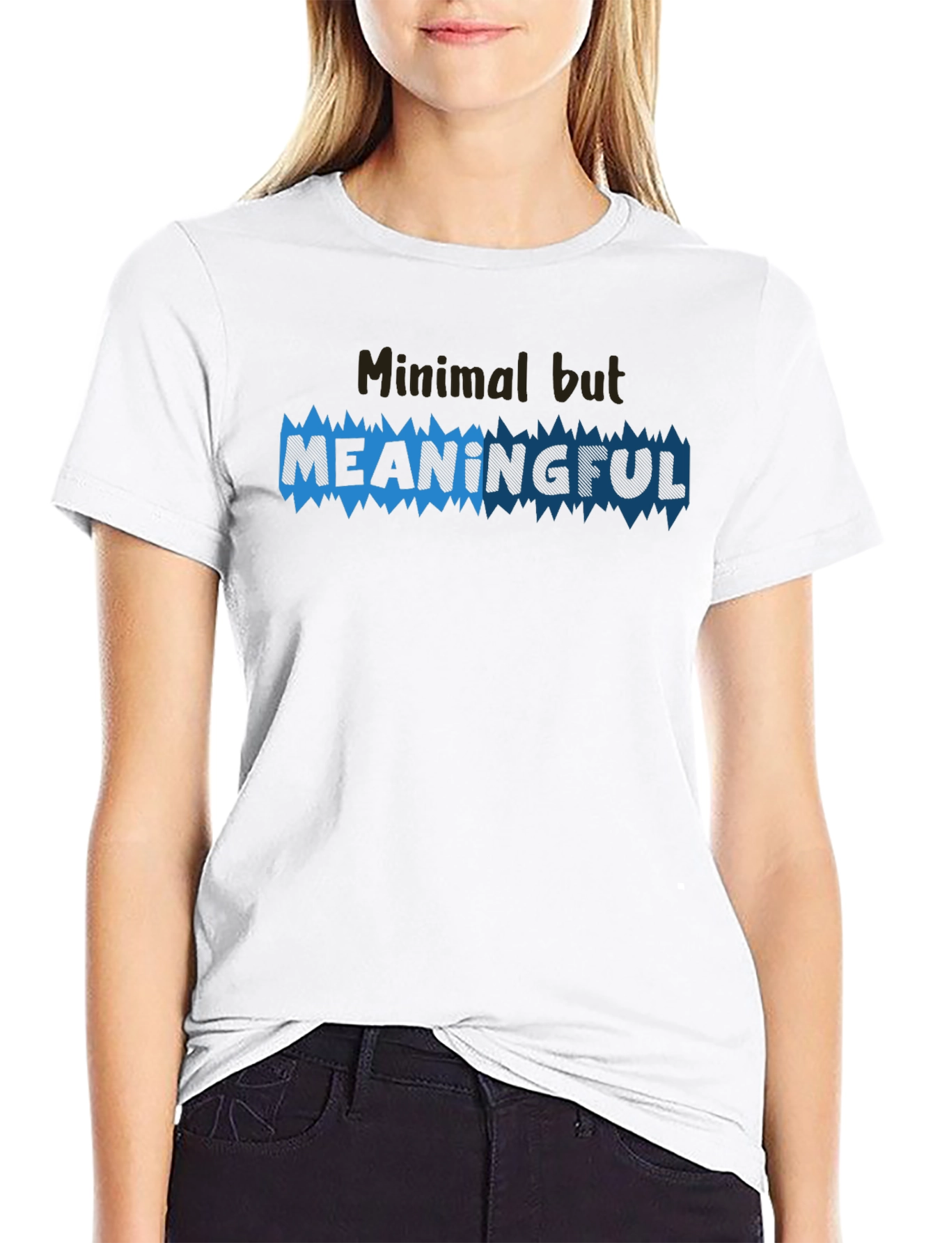 Minimal But Meaningful Graphic Tee - Black Cotton Blend