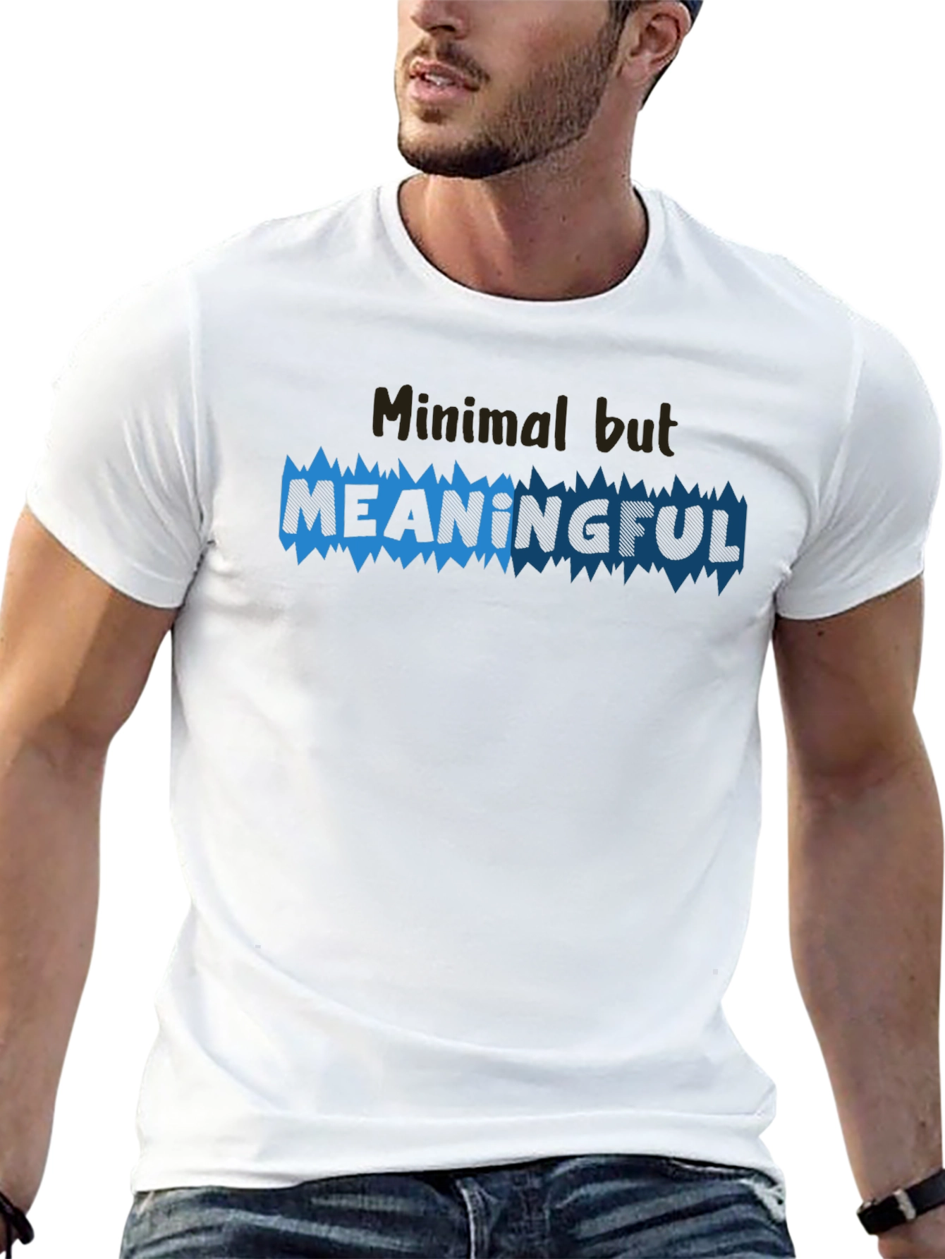 Minimal But Meaningful Graphic Tee - Black Cotton Blend