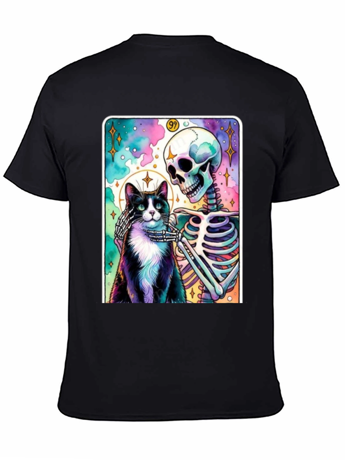 Cat & Skeleton Graphic Tee