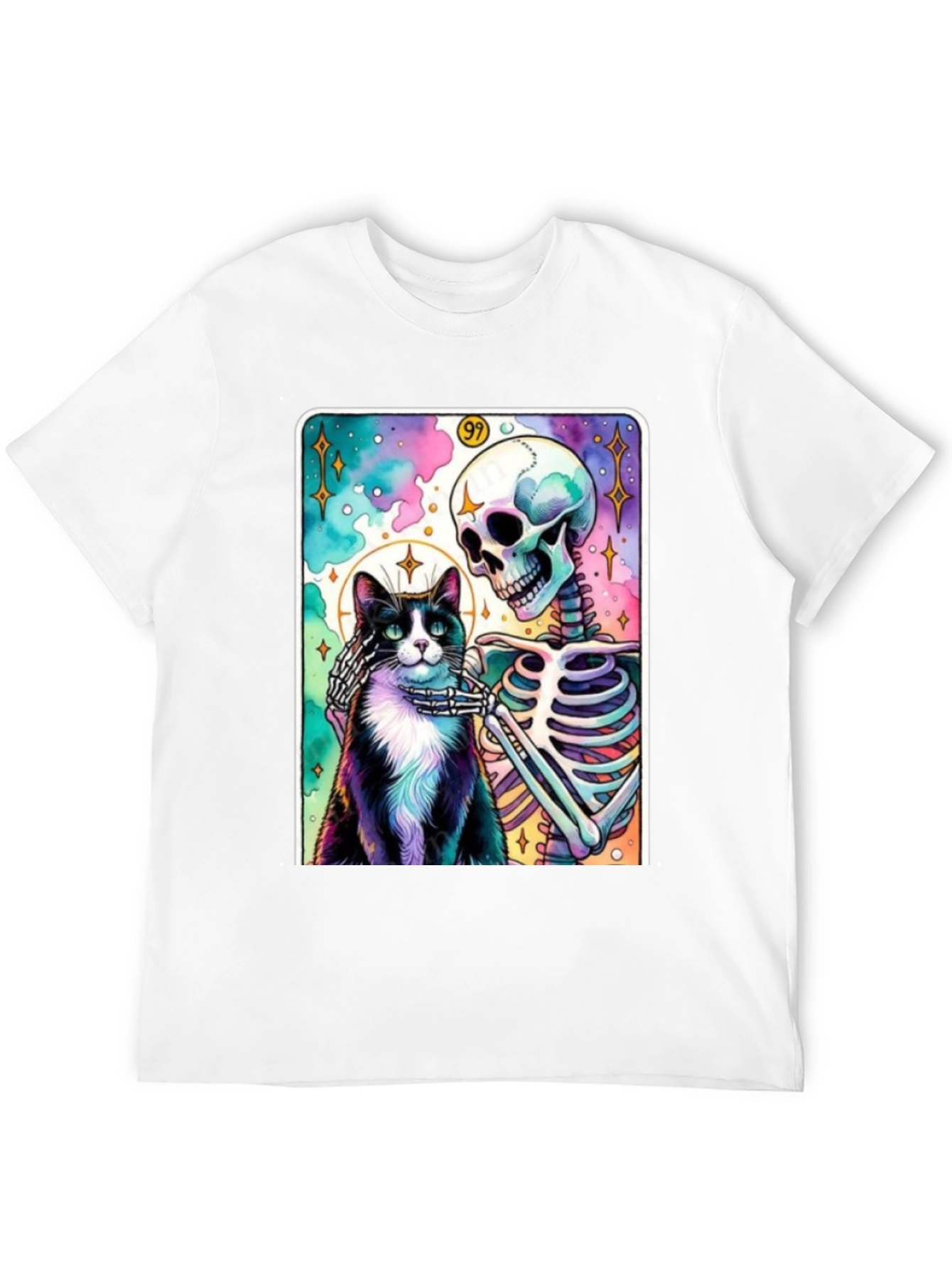 Cat & Skeleton Graphic Tee