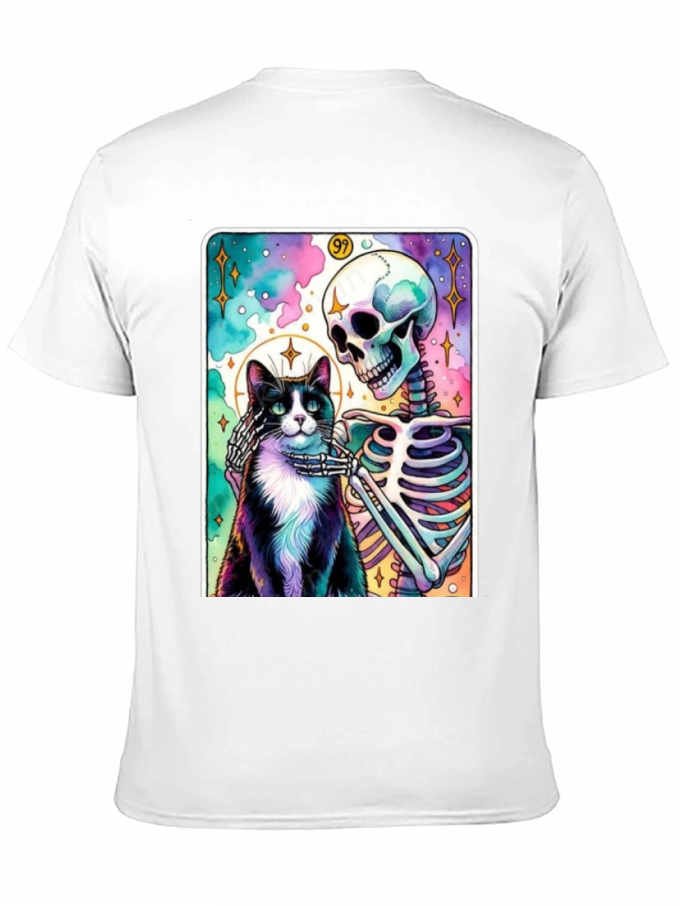 Cat & Skeleton Graphic Tee