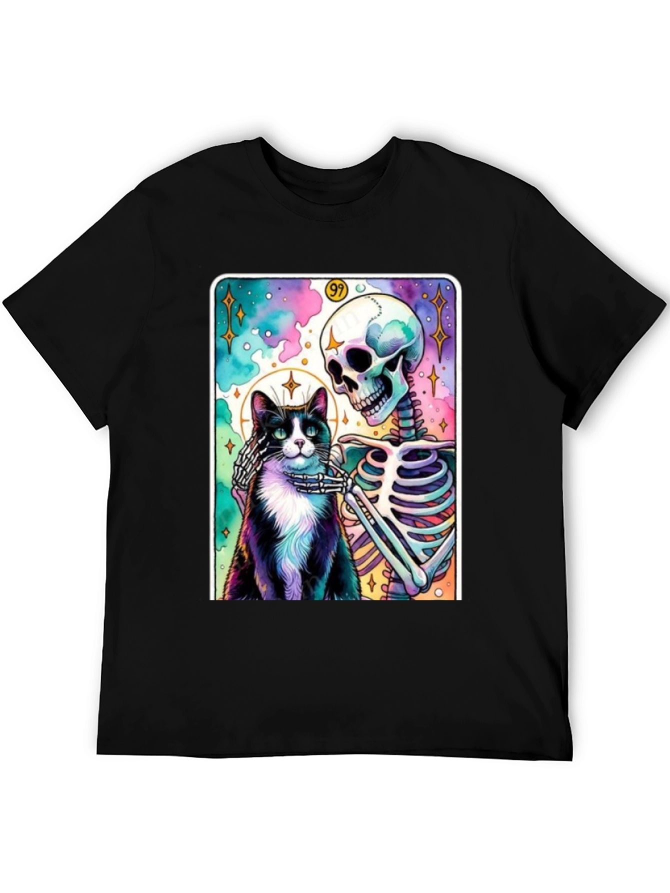 Cat & Skeleton Graphic Tee