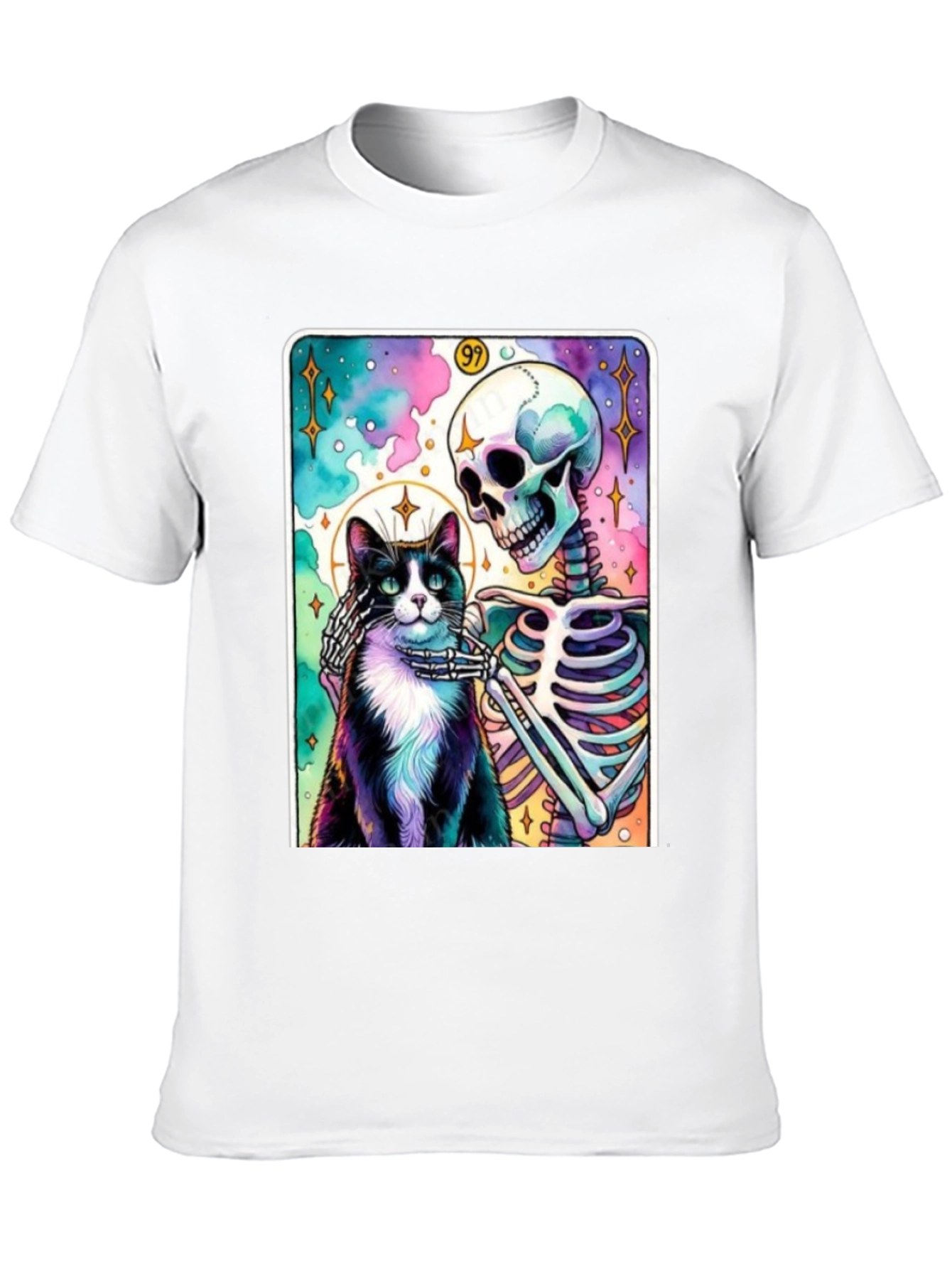 Cat & Skeleton Graphic Tee