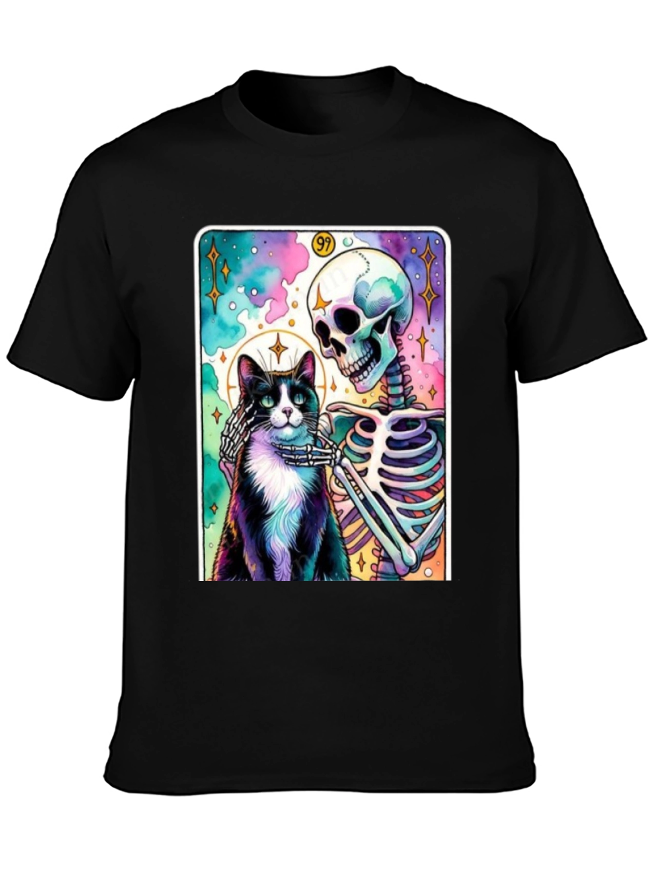 Cat & Skeleton Graphic Tee