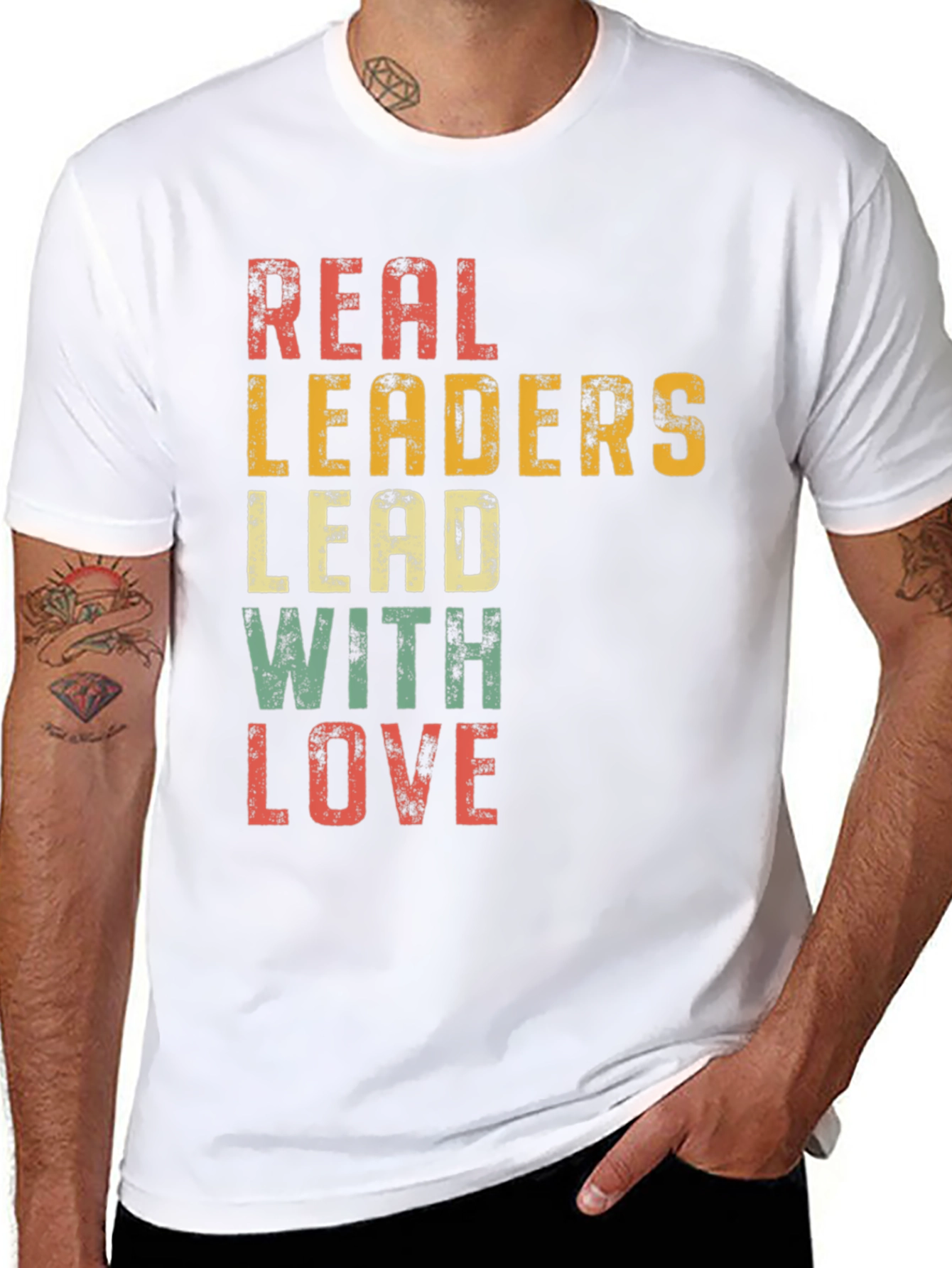 Real Leaders Lead With Love Graphic Tee