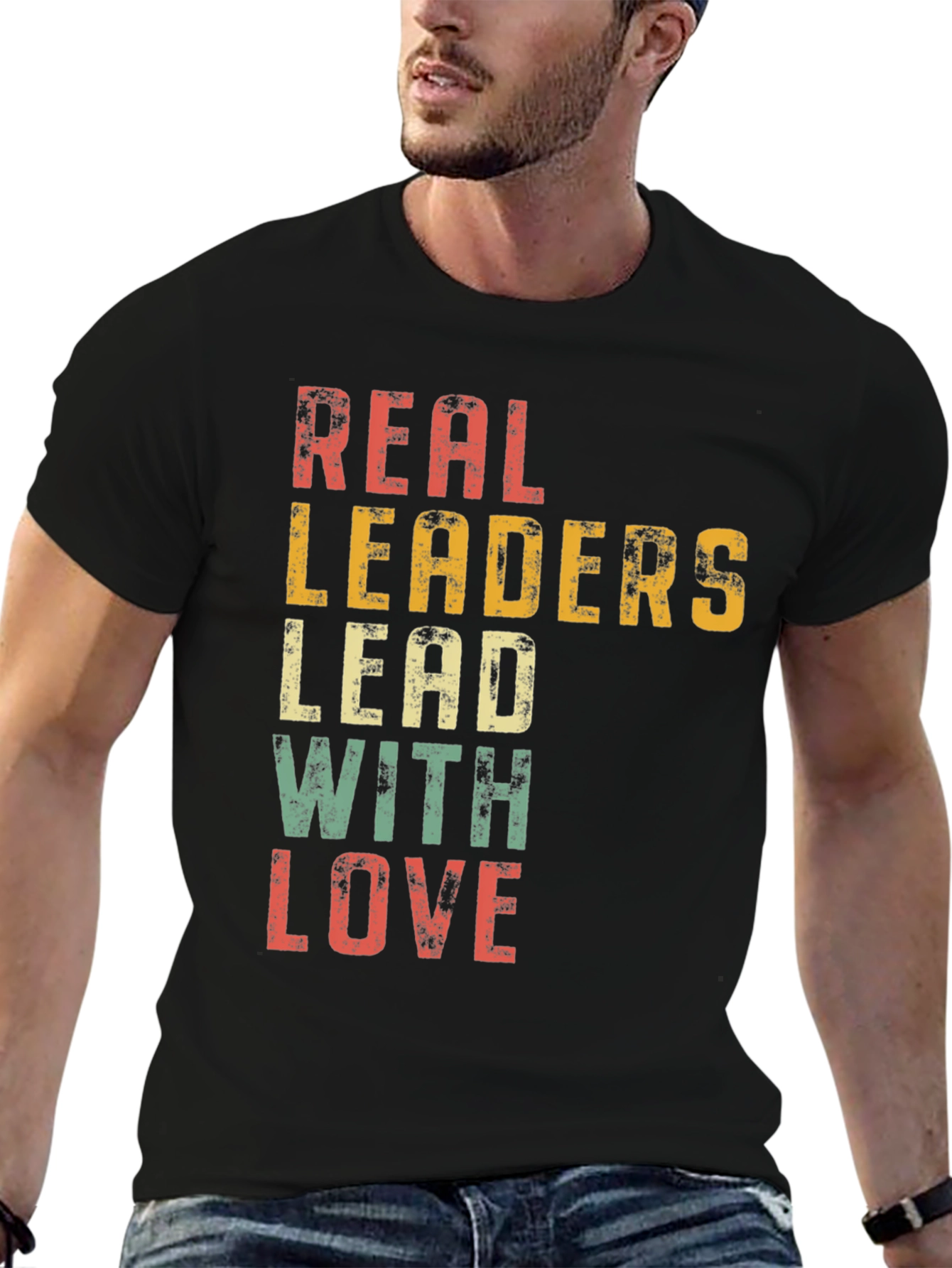 Real Leaders Lead With Love Graphic Tee