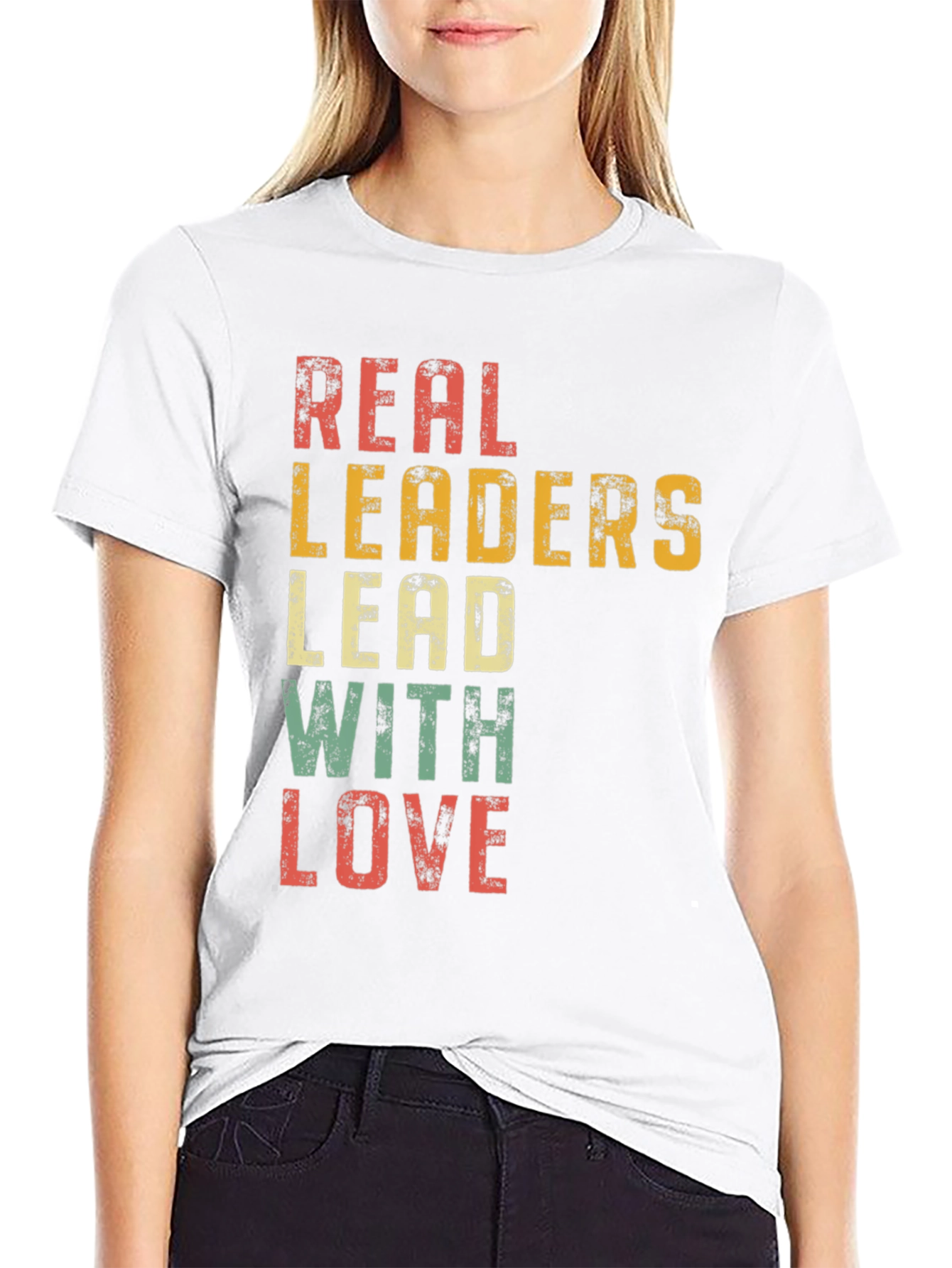 Real Leaders Lead With Love Graphic Tee