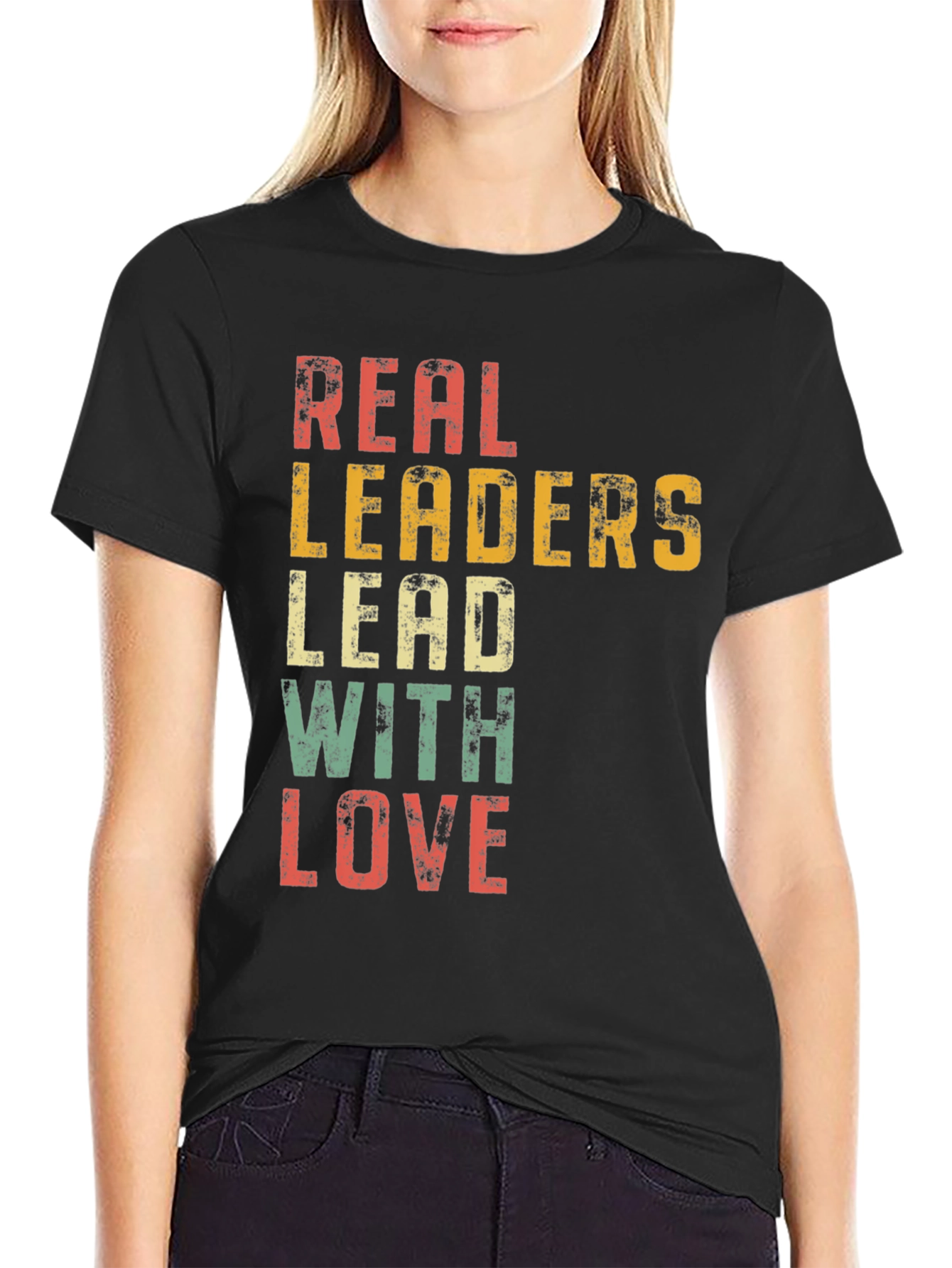 Real Leaders Lead With Love Graphic Tee
