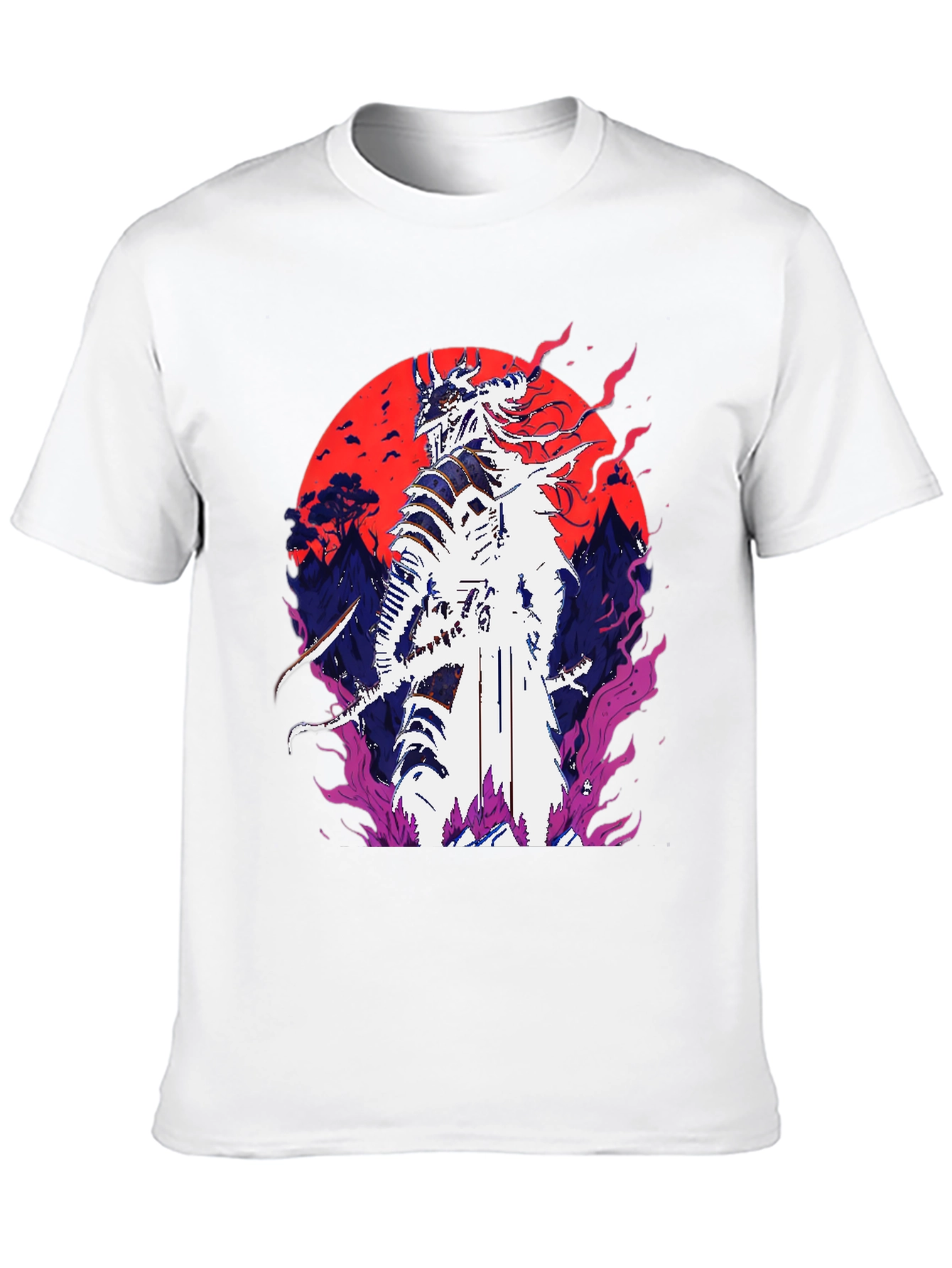 Samurai Warrior Graphic Tee - Bold Anime Design