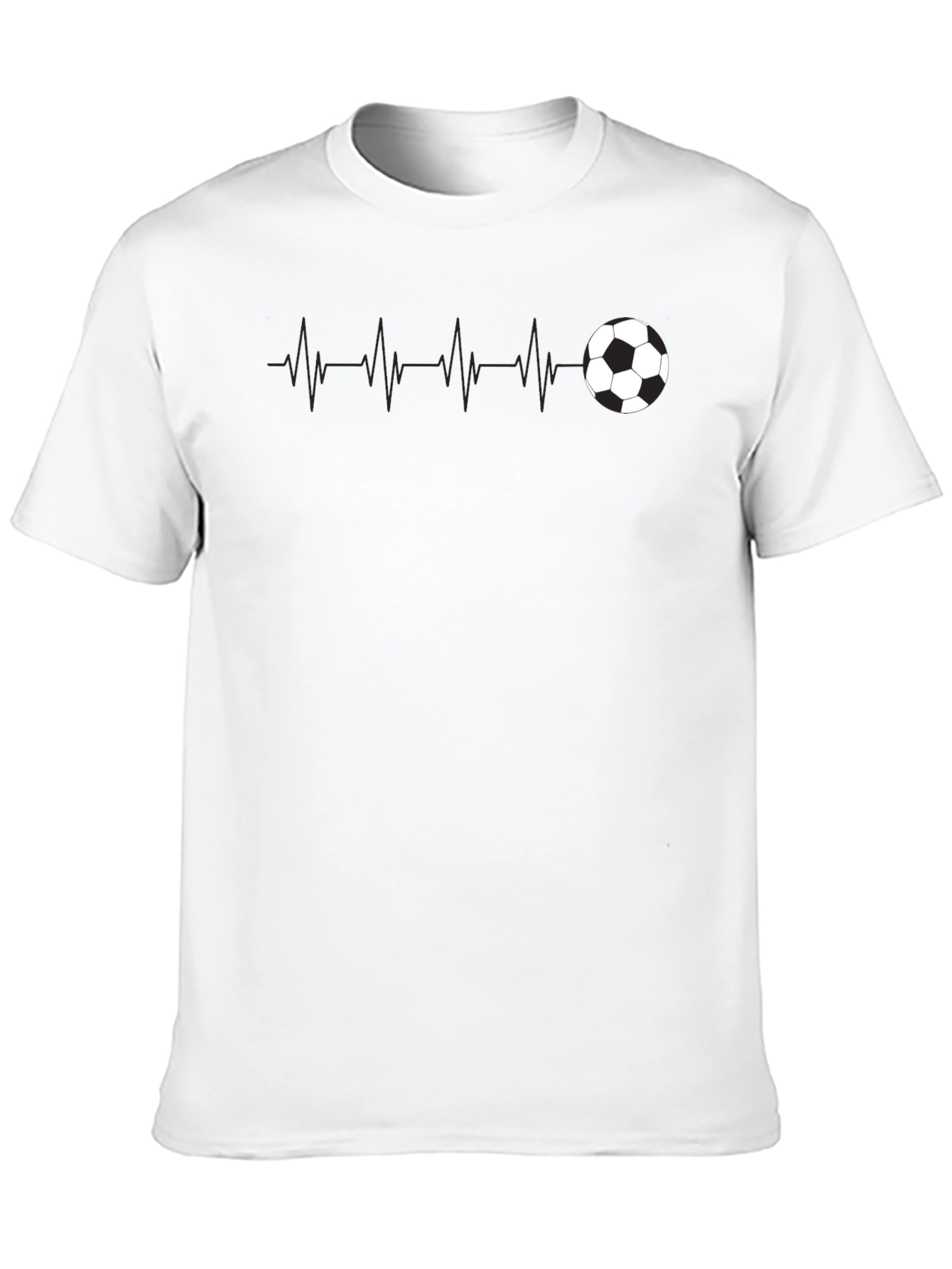 Soccer Heartbeat Tee - Black Graphic T-Shirt