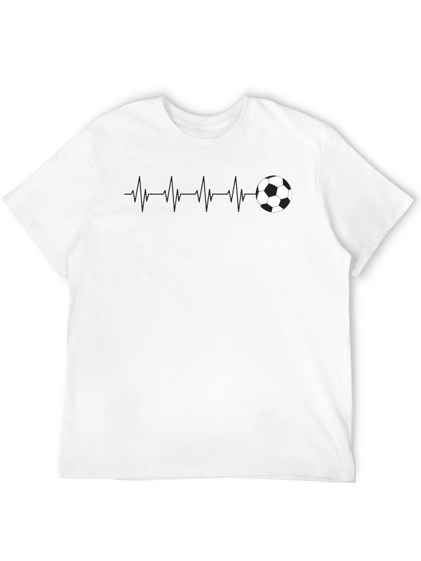 Soccer Heartbeat Tee - Black Graphic T-Shirt