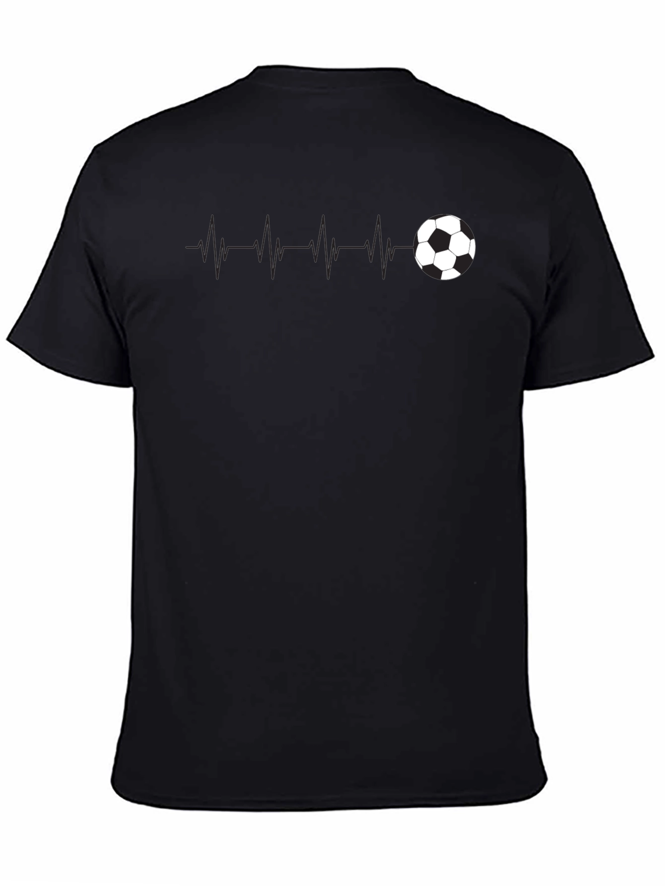 Soccer Heartbeat Tee - Black Graphic T-Shirt
