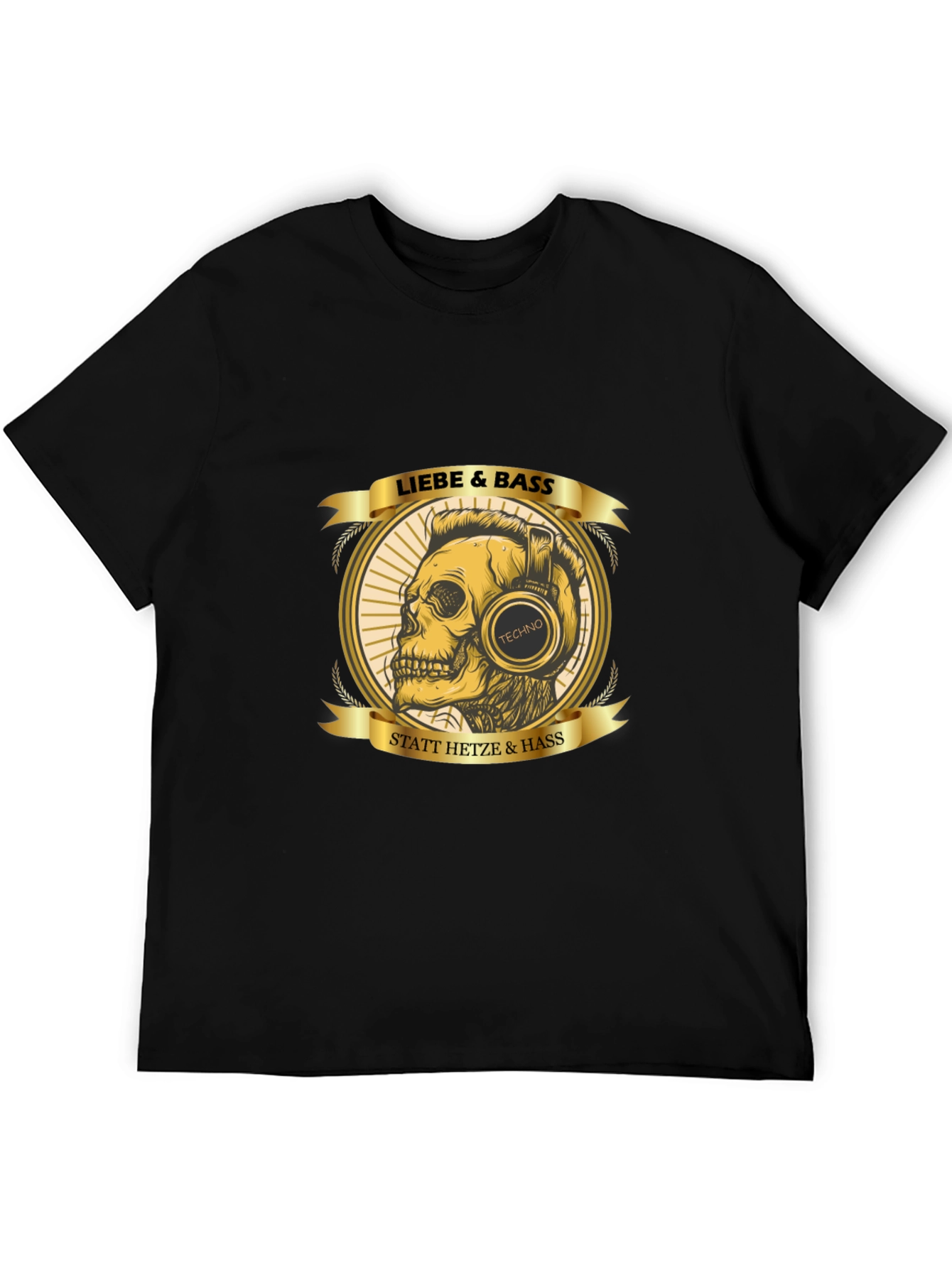Liebe & Bass Graphic T-Shirt - Skull with Headphones