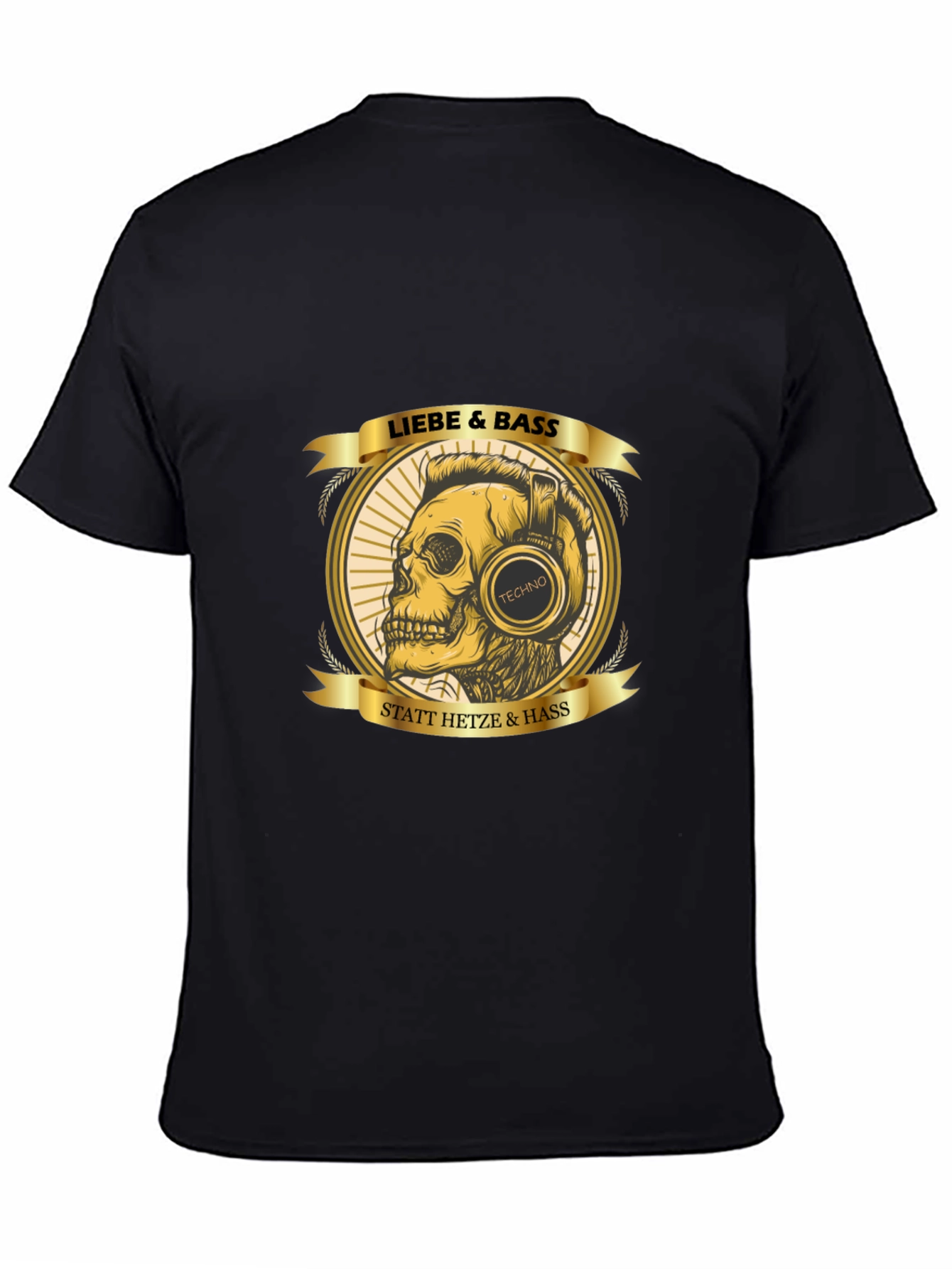 Liebe & Bass Graphic T-Shirt - Skull with Headphones