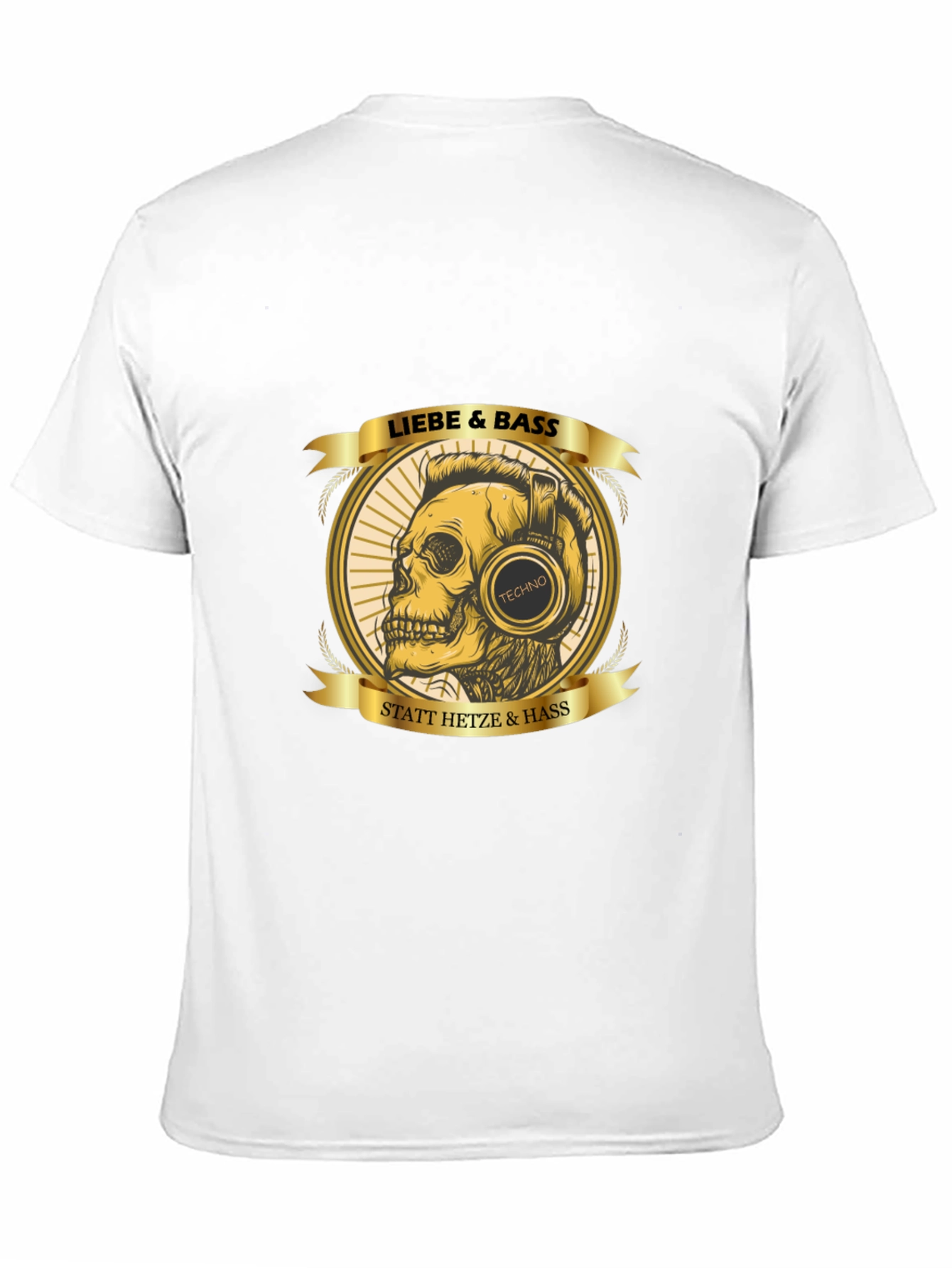 Liebe & Bass Graphic T-Shirt - Skull with Headphones