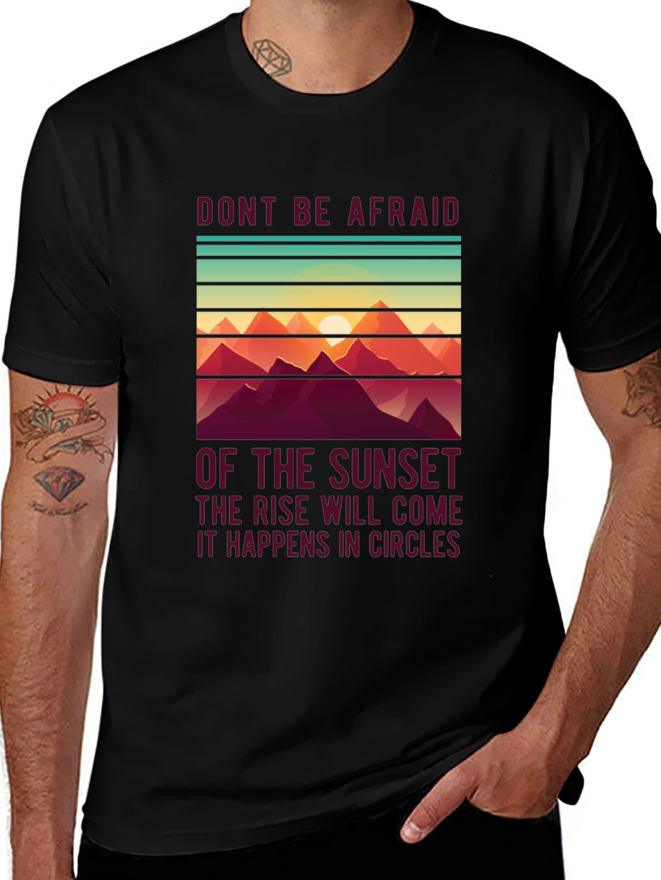 Sunset Mountain Graphic Tee - Inspirational Comfort