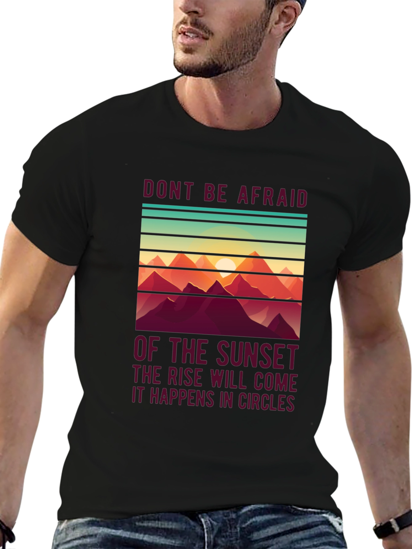 Sunset Mountain Graphic Tee - Inspirational Comfort