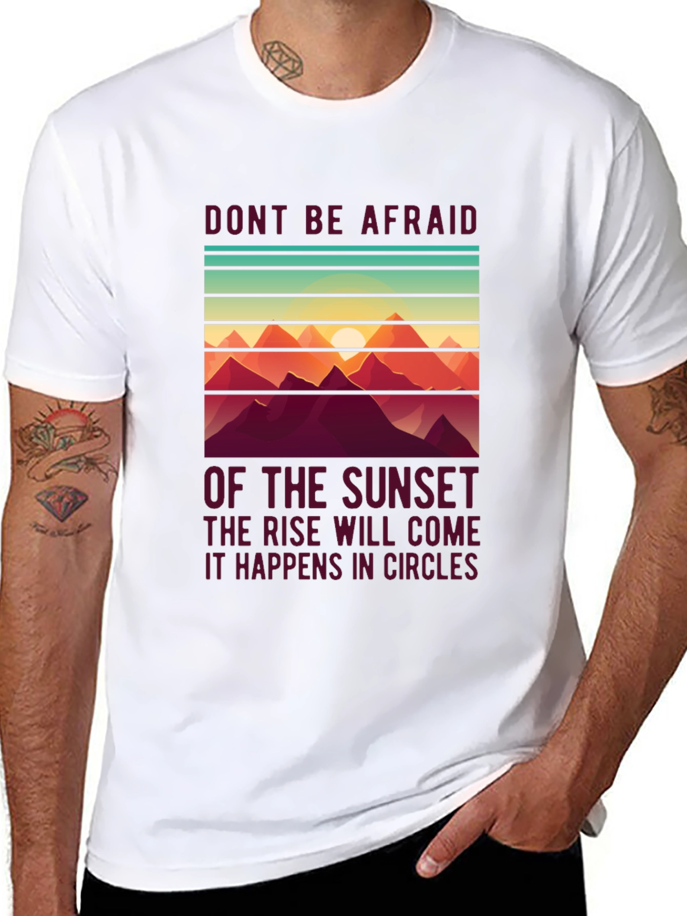 Sunset Mountain Graphic Tee - Inspirational Comfort