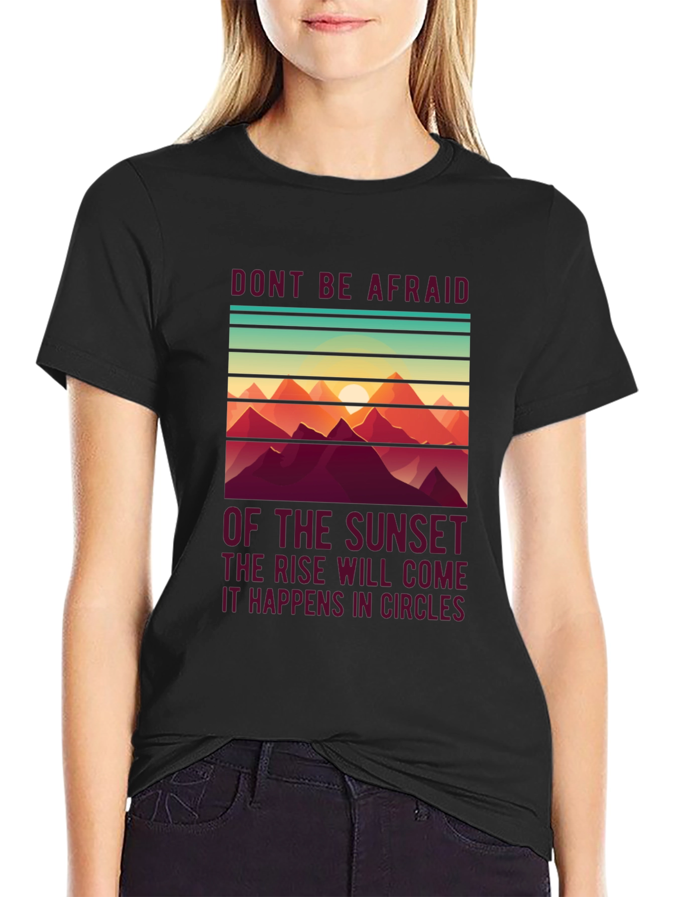 Sunset Mountain Graphic Tee - Inspirational Comfort